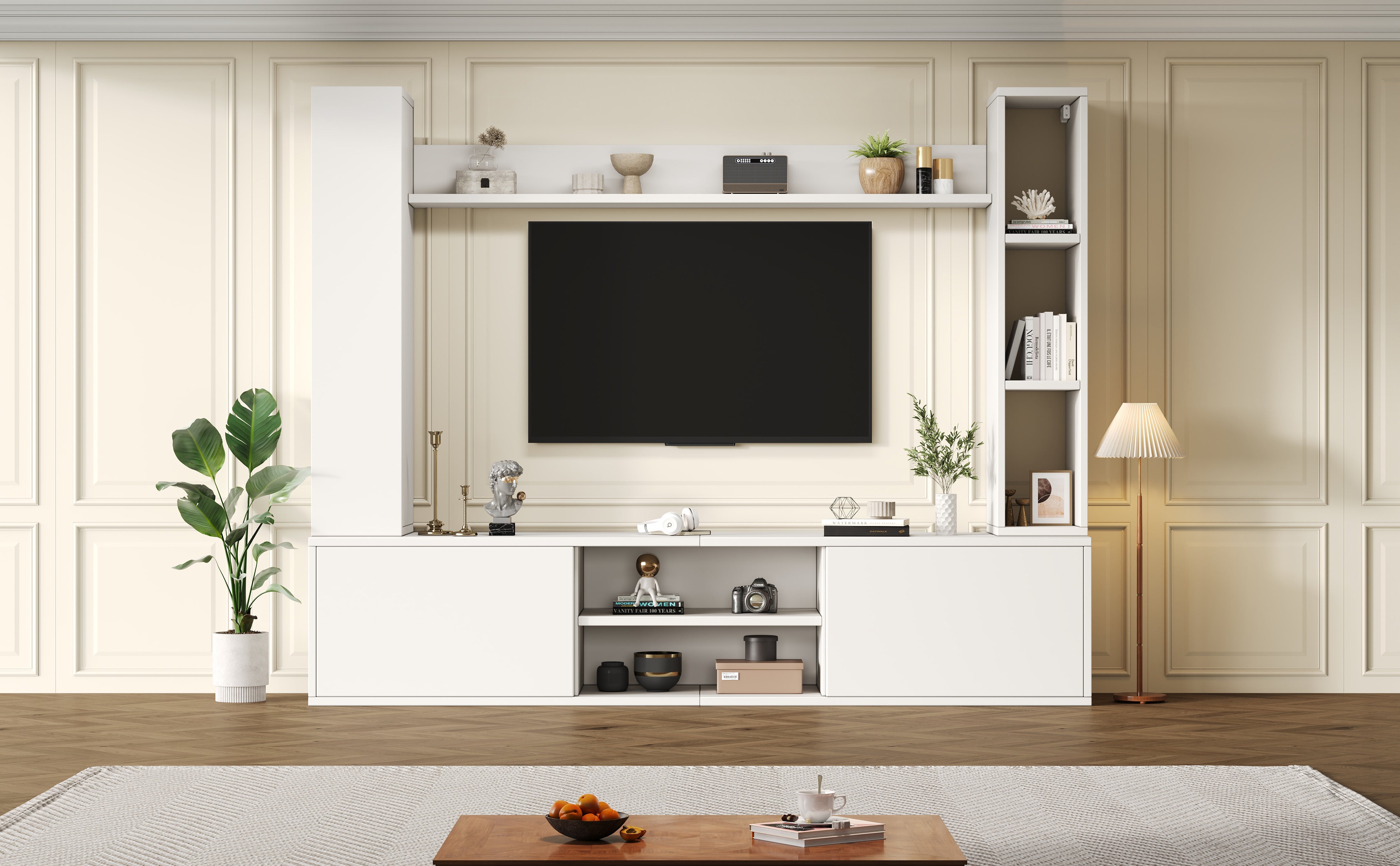 Logidon TV wandmeubel wit 180x35x33,5 cm compleet 4 delen