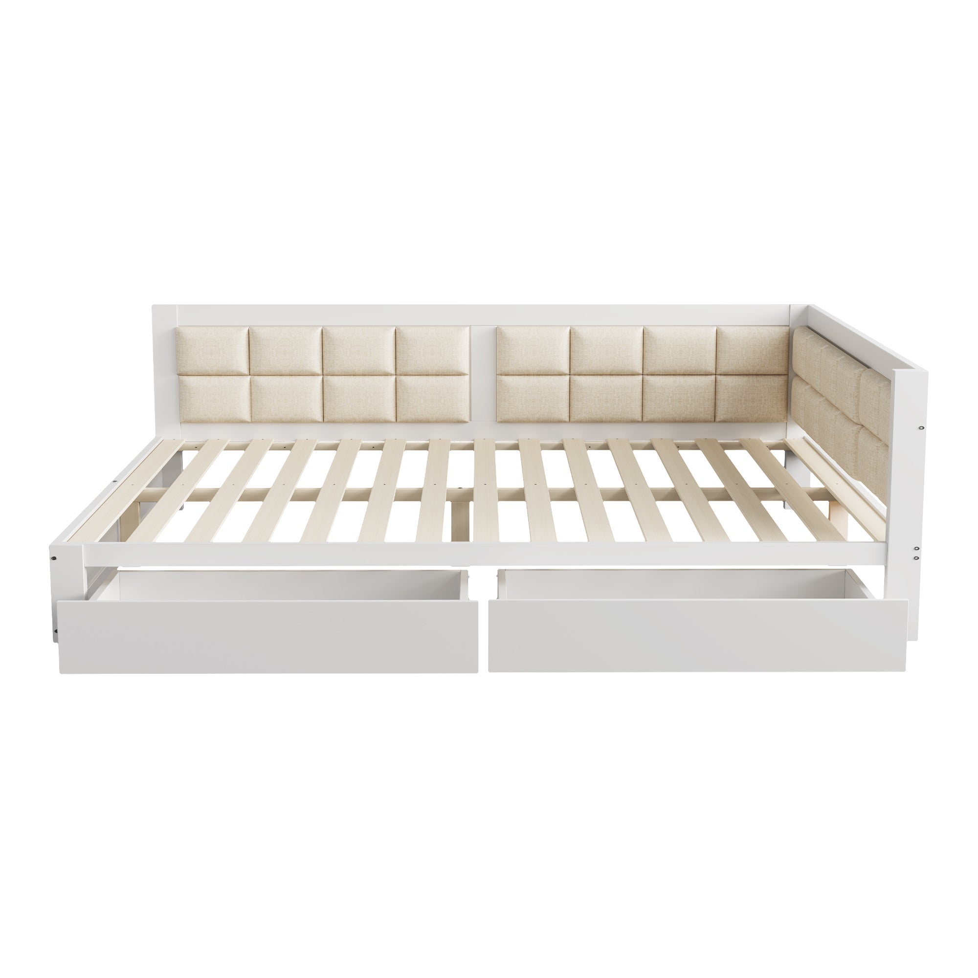 Logidon multifunctionele bedbank 140x200 wit met opbergruimte