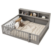 Logidon Daybed 140x200 grijze slaapbank met opbergvak en lattenbodem