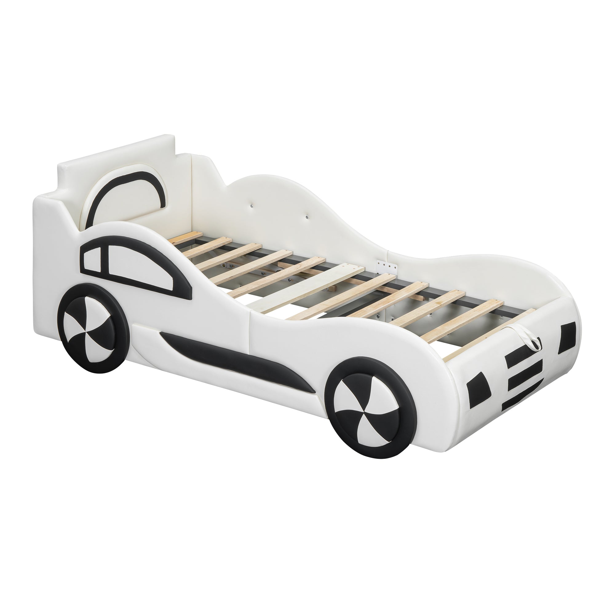 Logidon autobed vlakbed 90x200 wit met lattenbodem opbergruimte