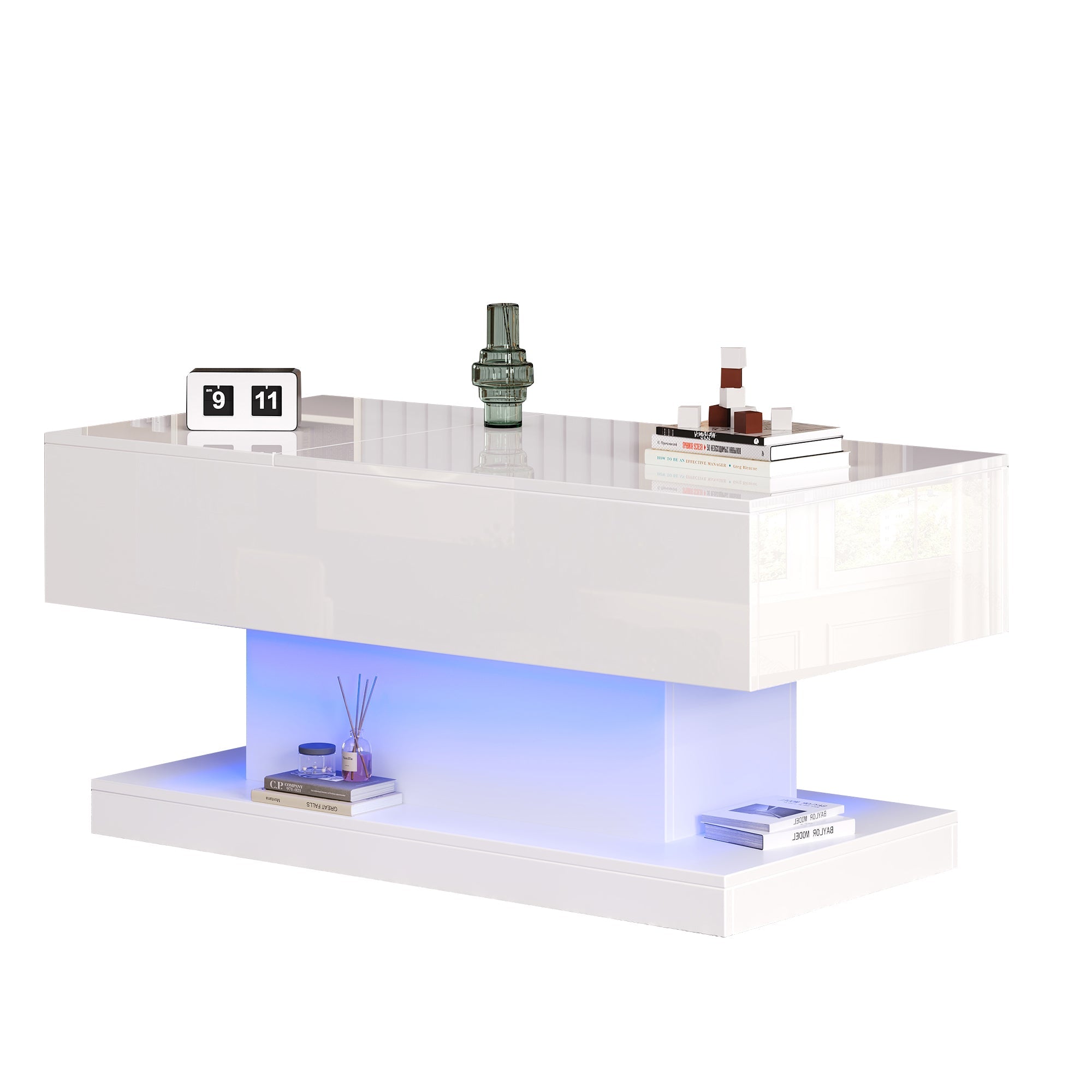 Logidon witte heftafel 100x50x45 met LED verlichting hydraulisch