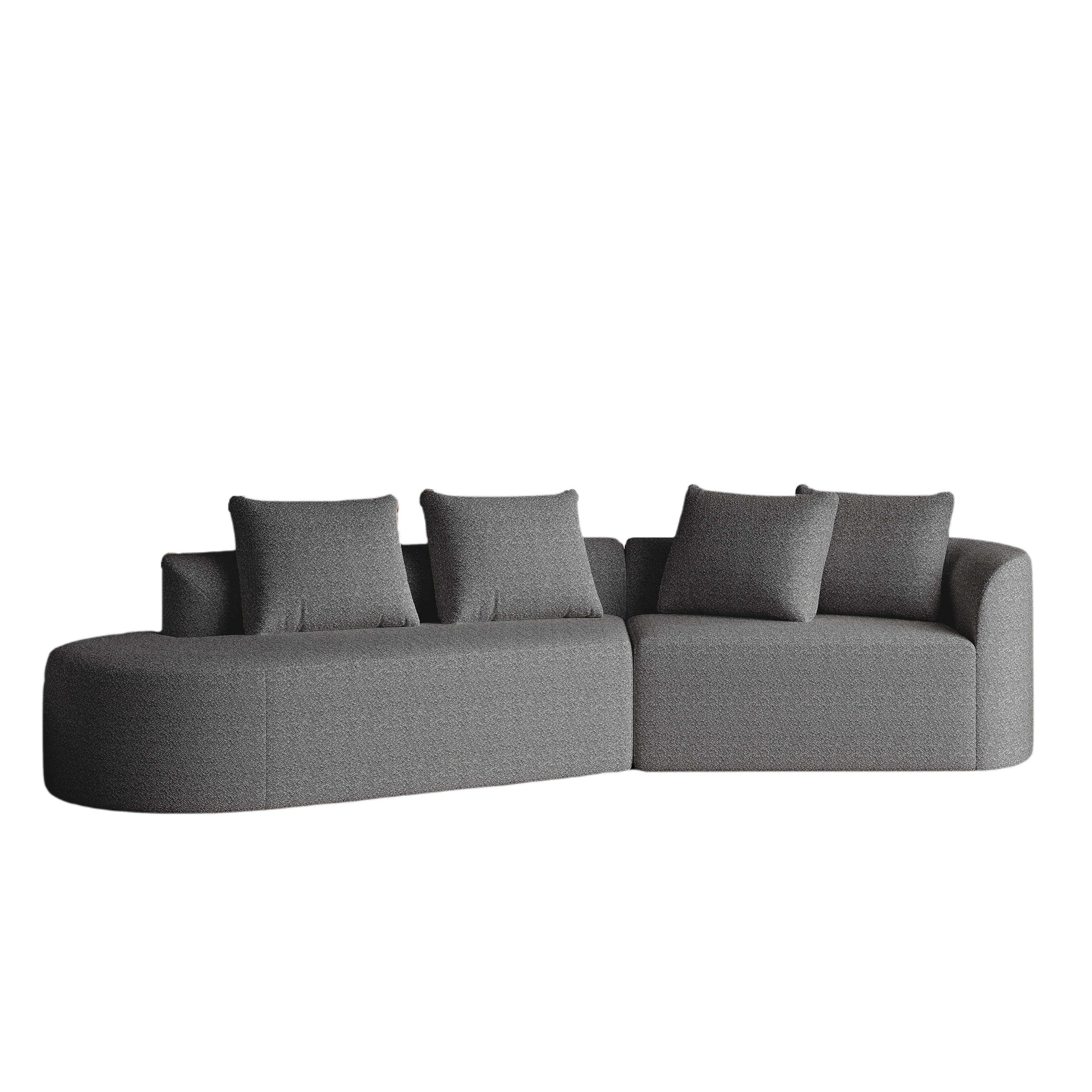 Logidon Chenille Hoekbank Grijs Fluweel XXL Modern 4-zits design
