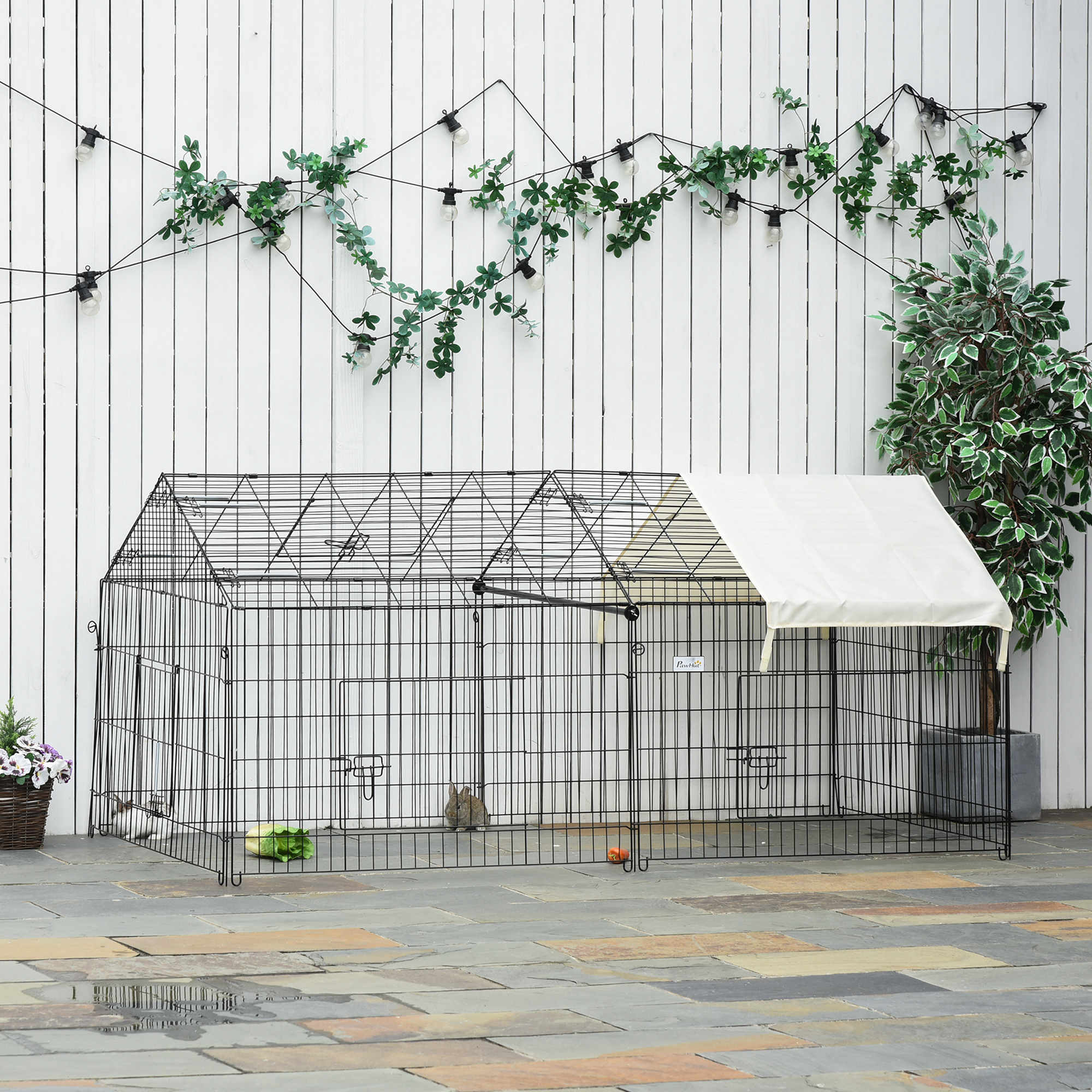 Logidon buitenverblijf met zonwering voor kleine dieren 220x103x103 cm