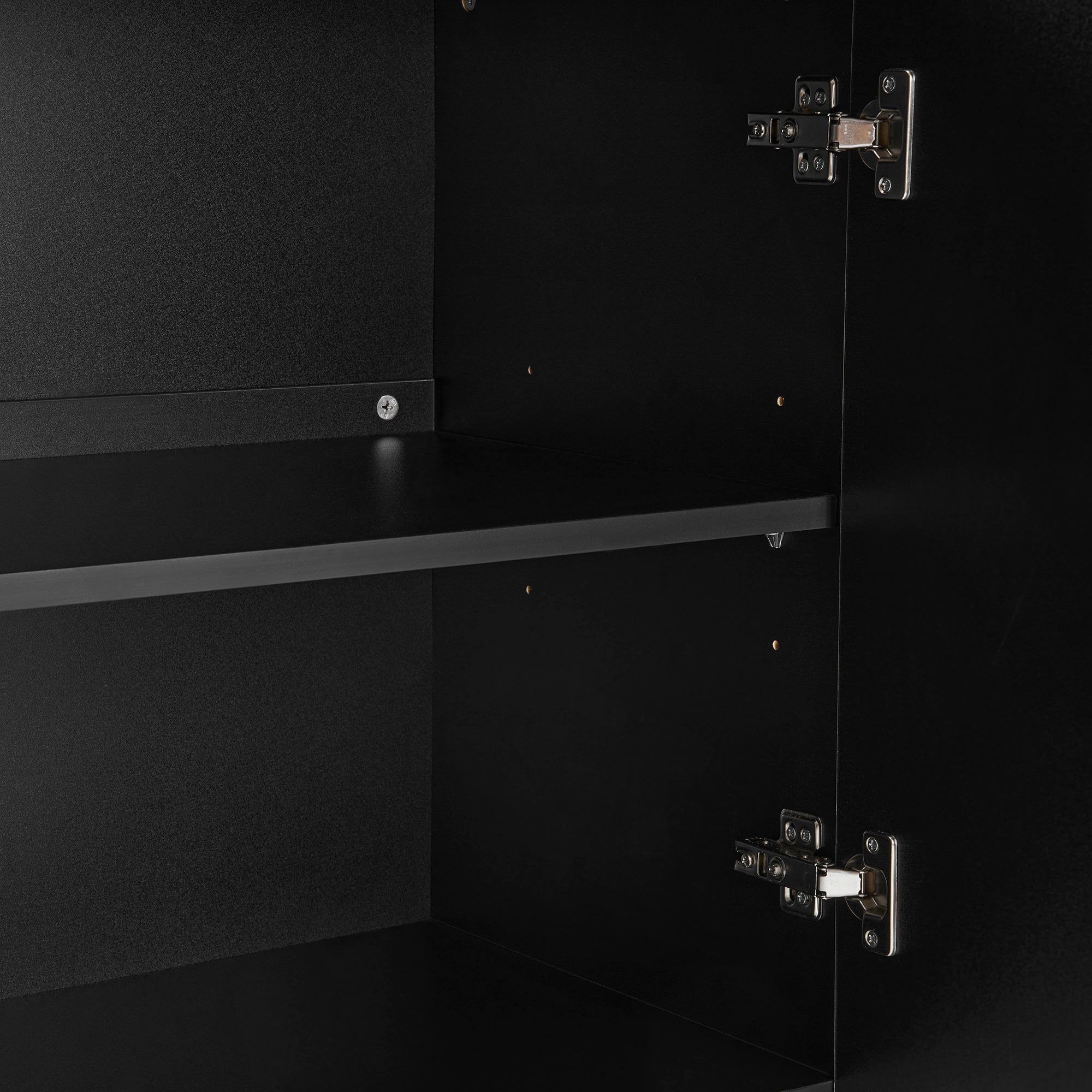 Logidon Modern Dressoir 4-deurs Greeploos Zwart 145x41x80 cm