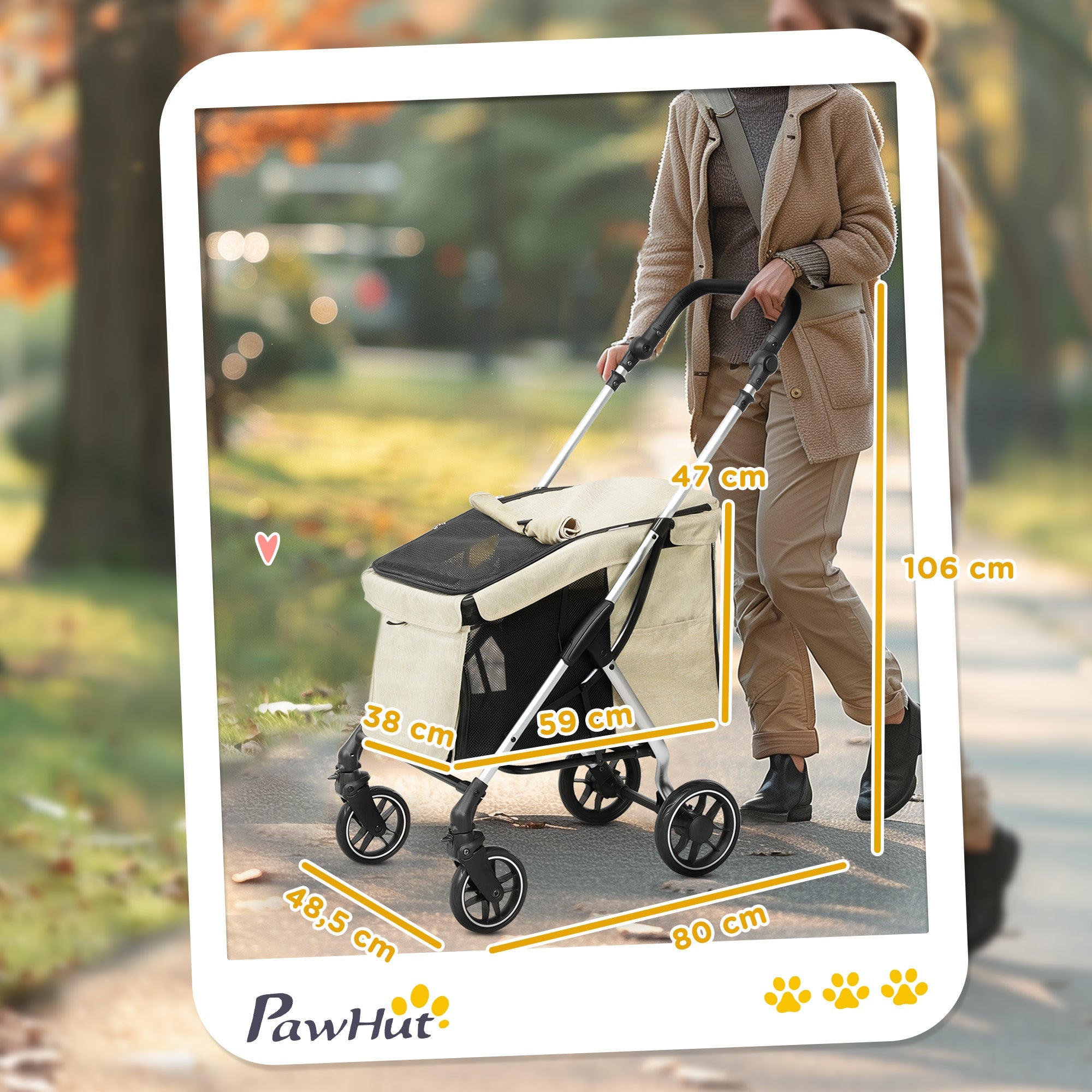 Logidon Hondenkar Lichtgewicht Aluminium Buggy Kaki Tot 10 kg