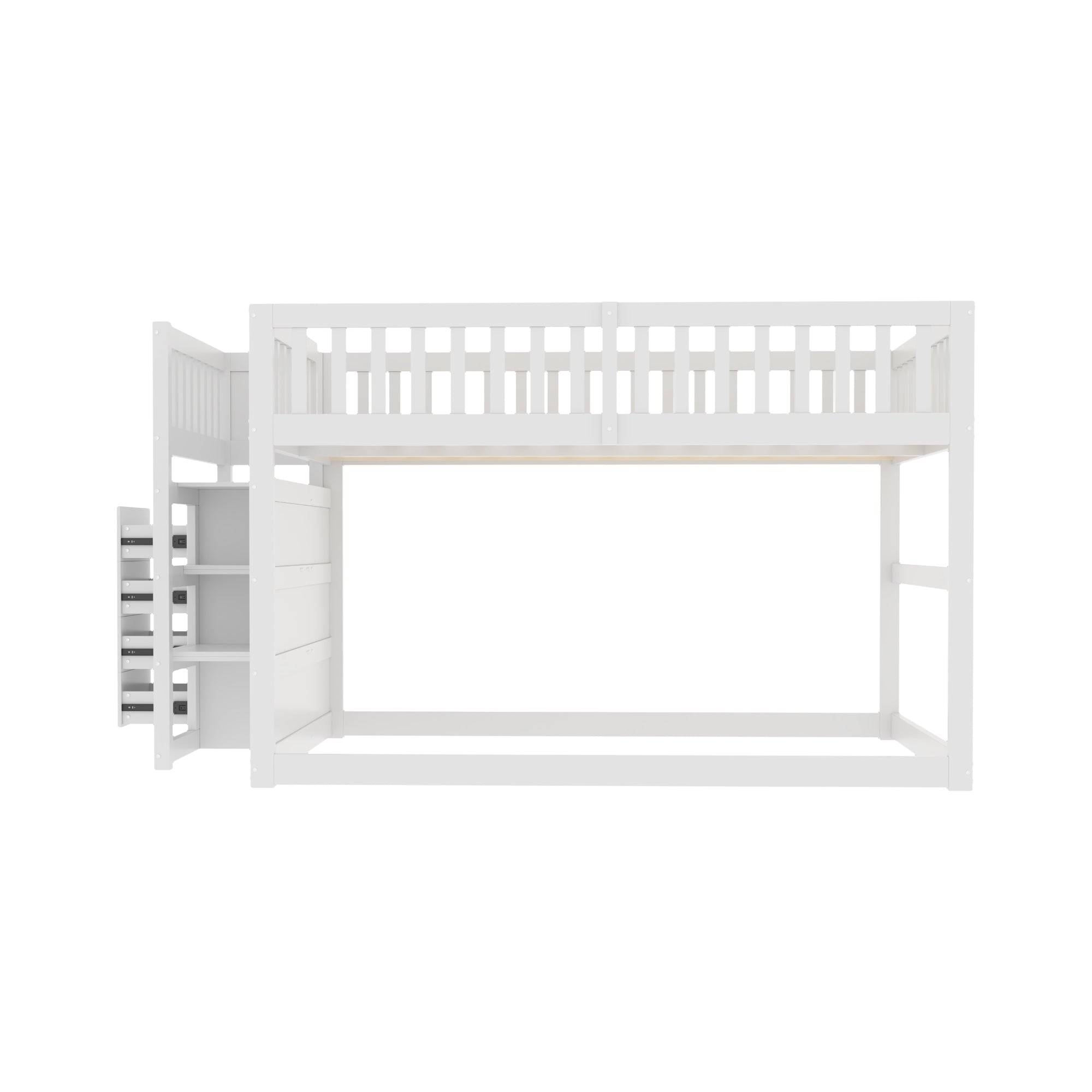 Logidon laag stapelbed 140 x 200 cm wit veiligheidsopbergvak