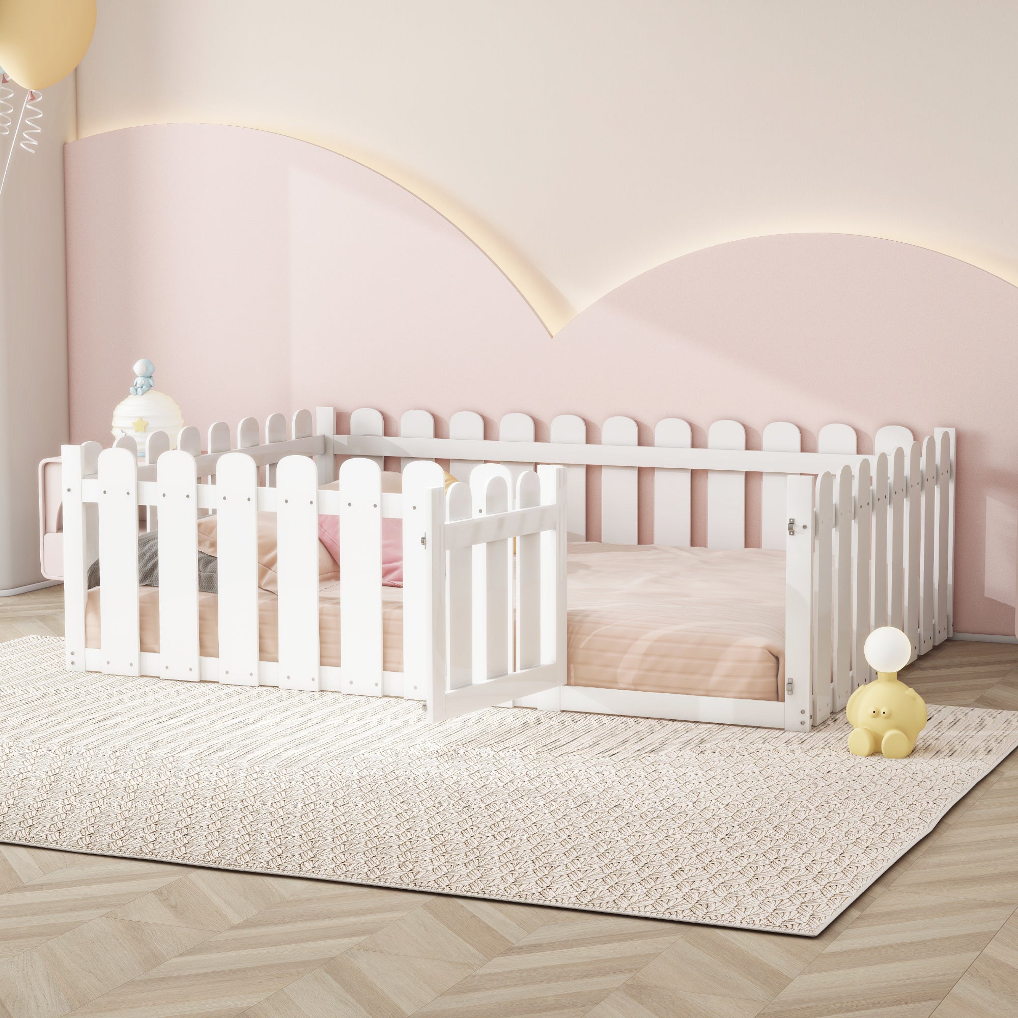 Logidon kinderbed 140 x 200 cm wit met deur houten bedframe