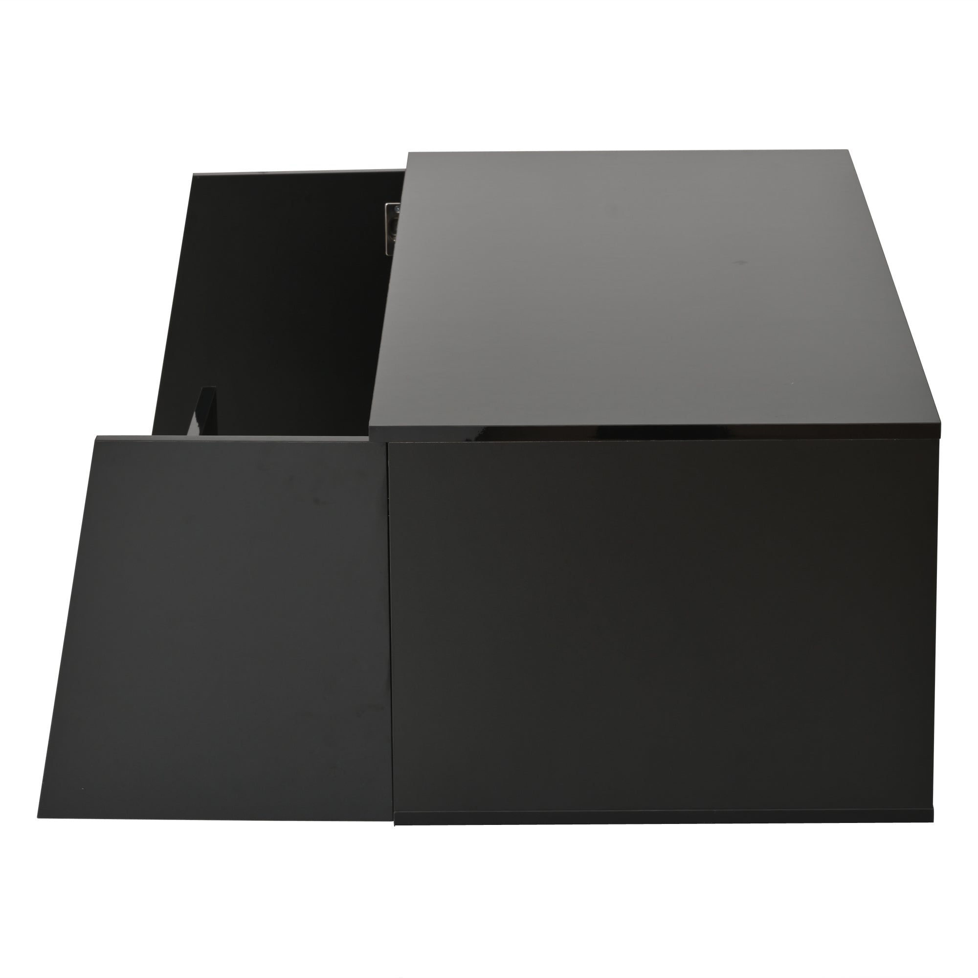 Logidon coffee table 100x50x40 cm black with LED 2 cabinets 1 drawer