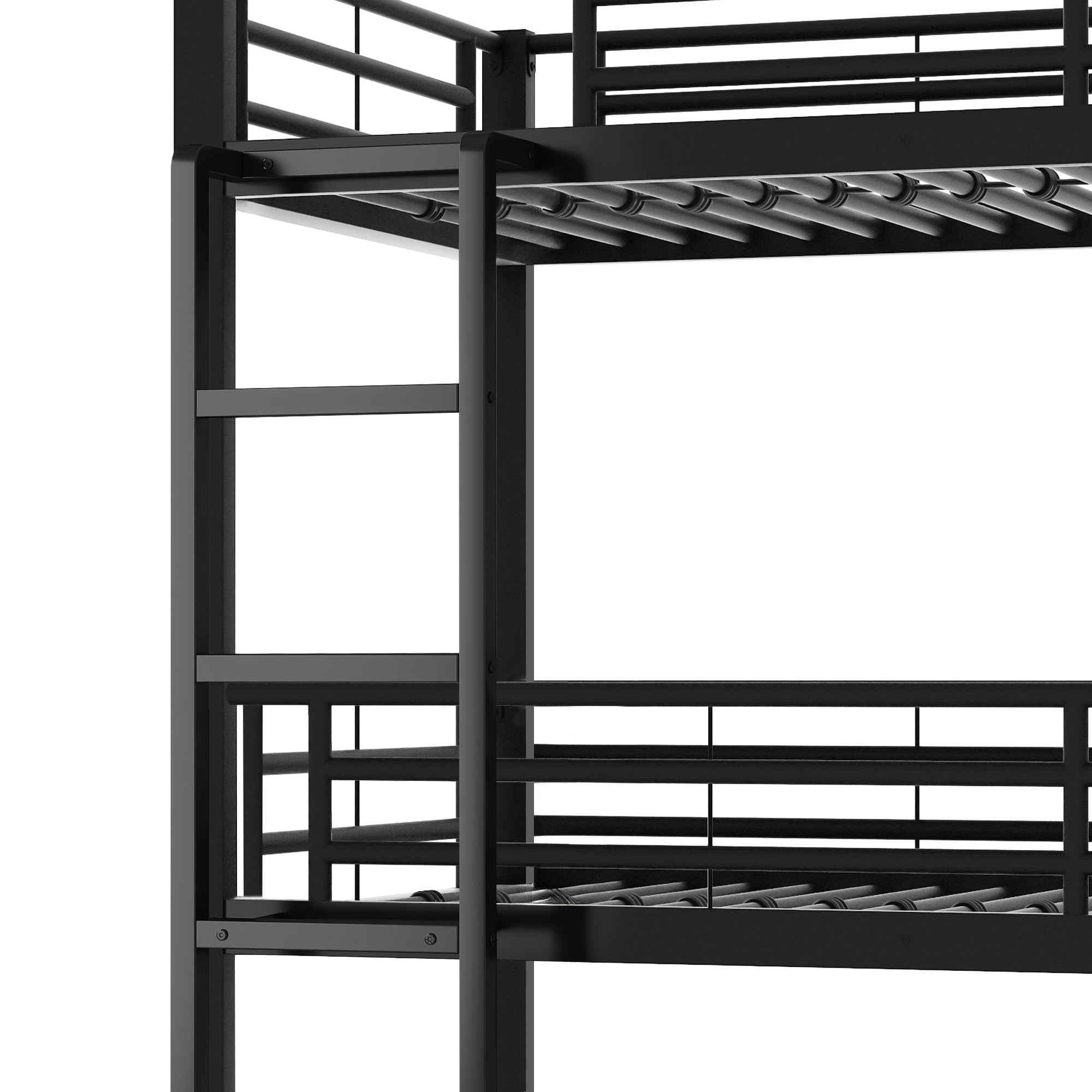 Logidon 3-persoonsstapelbed 90x200 cm metaal zwart