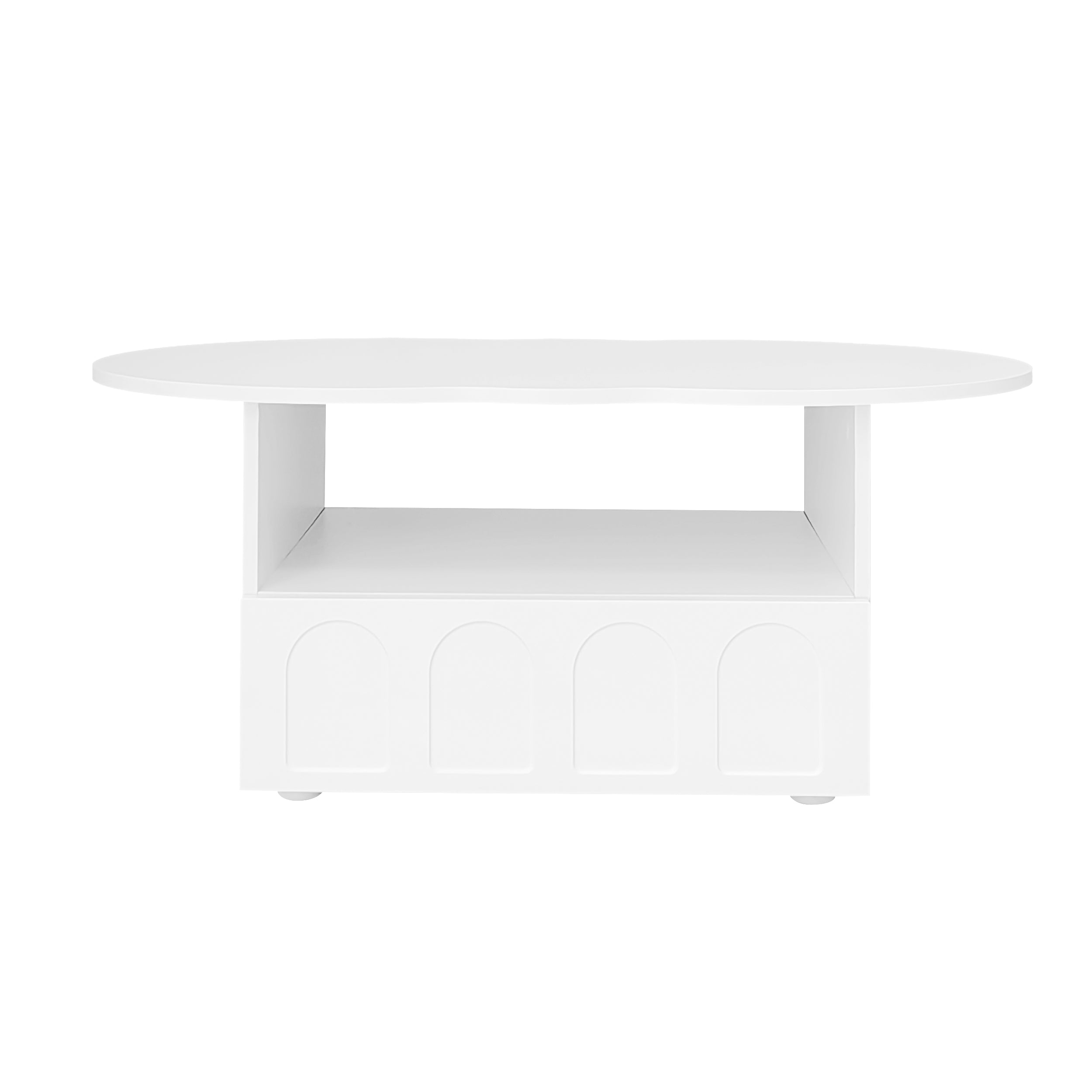 Logidon wolkvormige salontafel wit met lades en plank