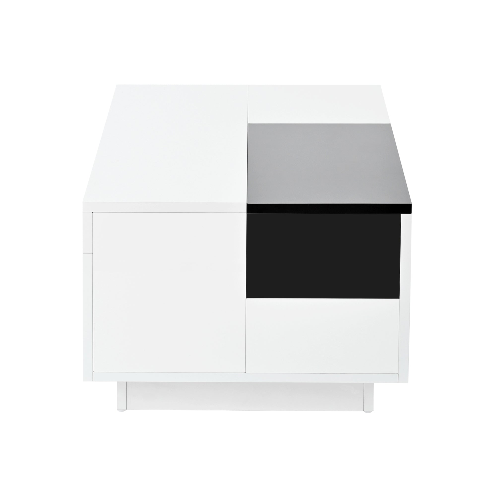 Logidon hoogglans salontafel met LED verlichting uitschuifbaar 80x50 wit
