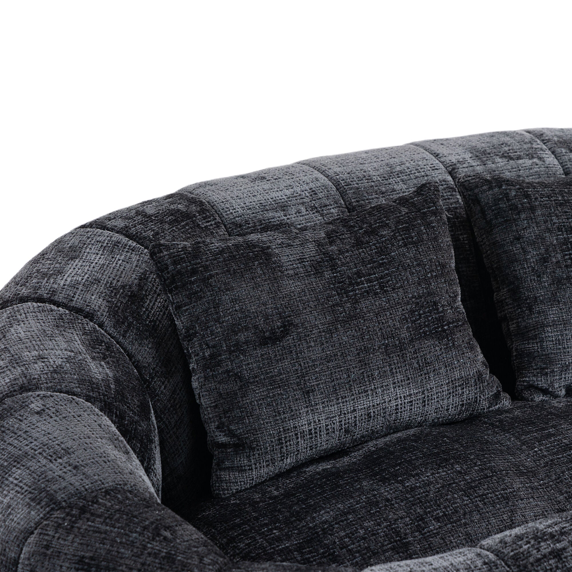 Logidon Luxe Zitzak met Hoge Rug Chenille Zwart 150x95 cm