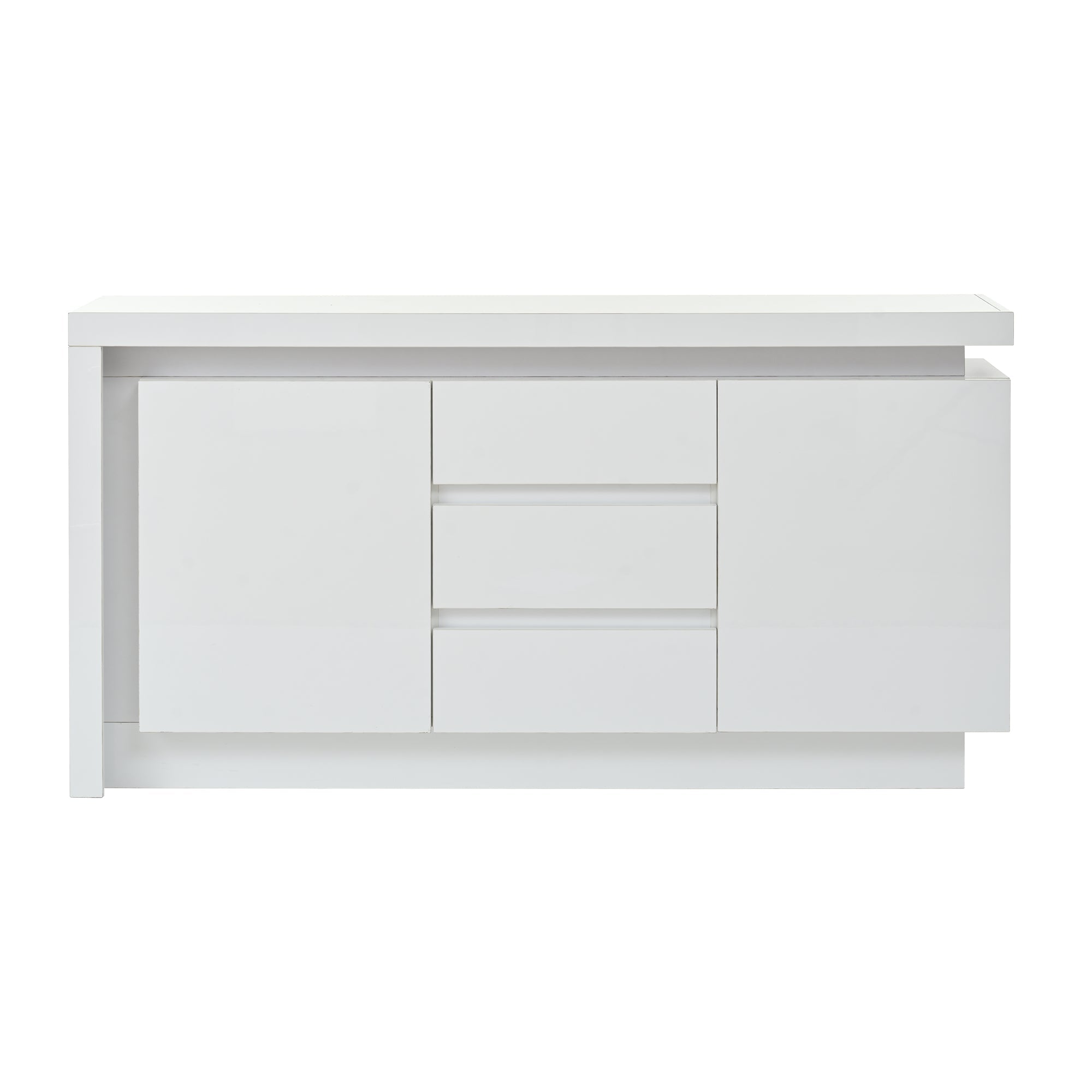 Logidon sideboard 140x35x72 cm white high gloss with LED