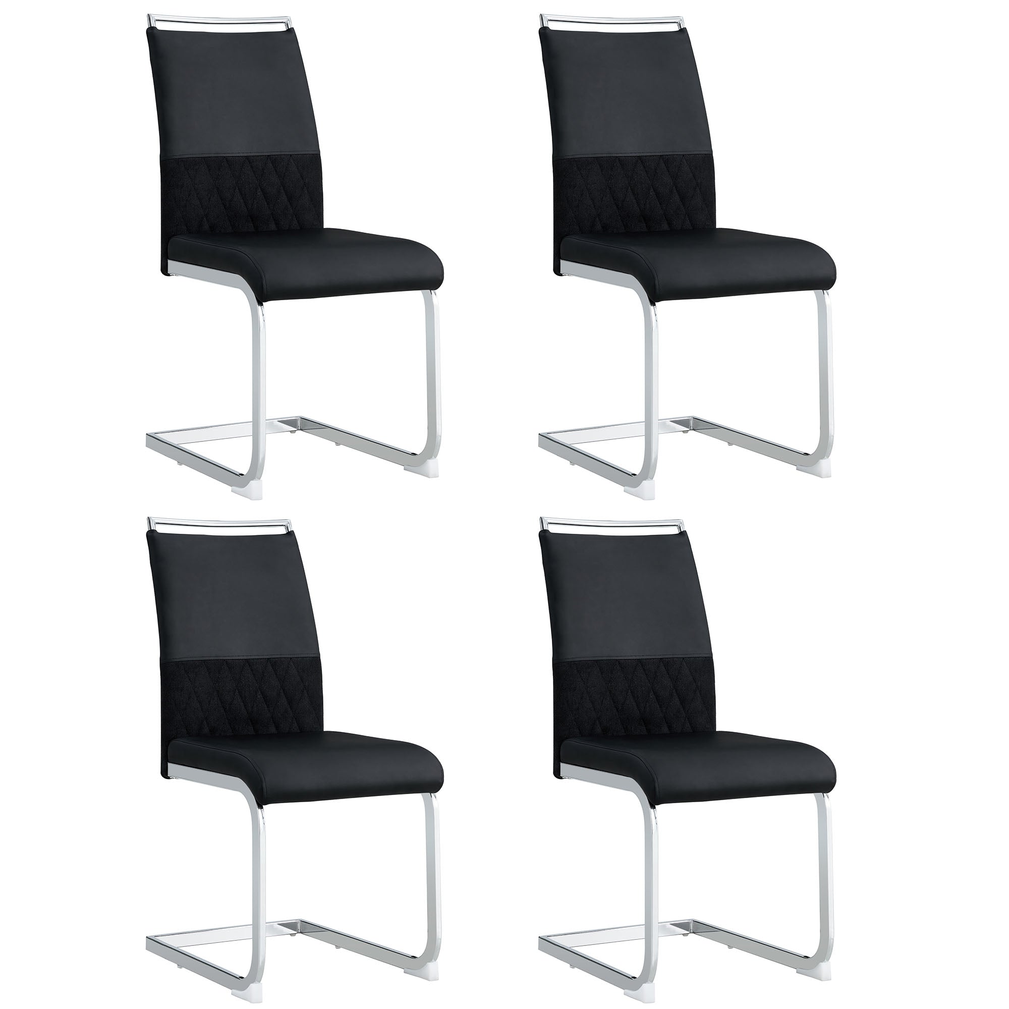Logidon Dining Room Chairs Set of 4 Black with Padded Backrest