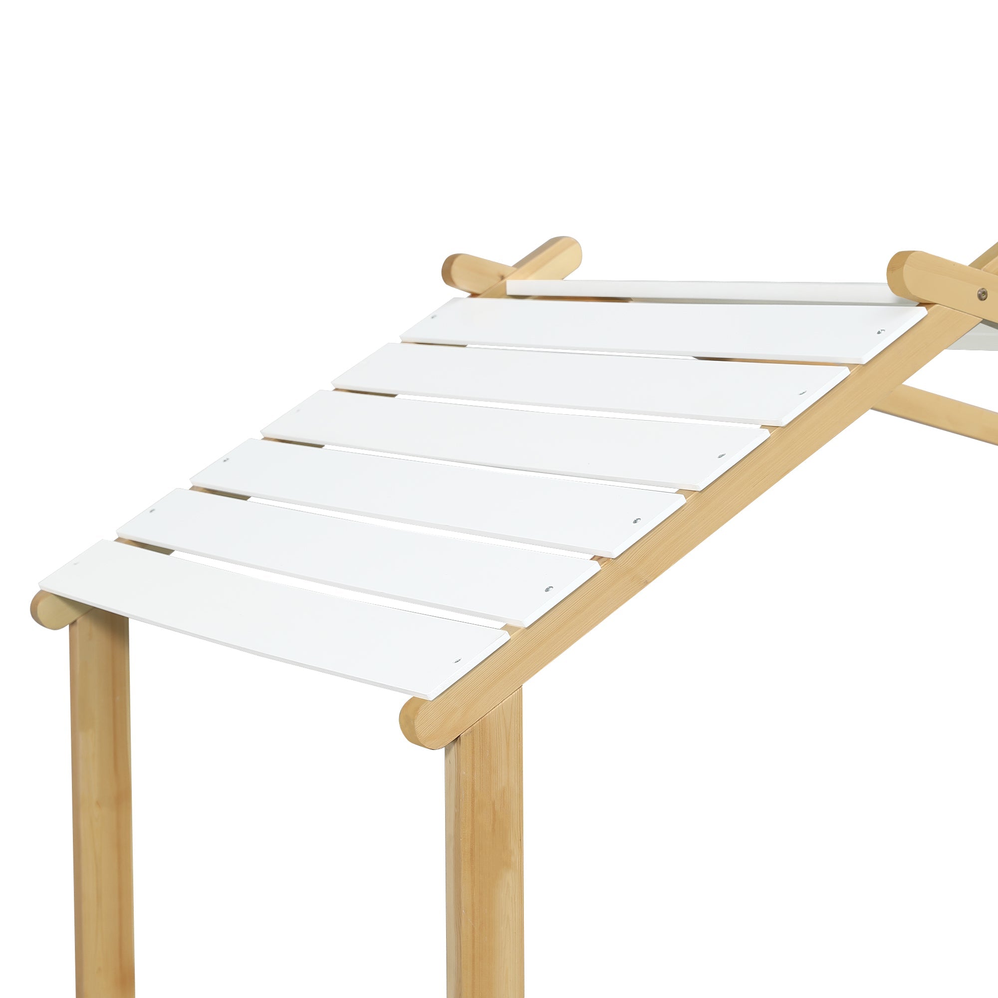 Logidon children's bed 90x200 cm white natural - wooden house design slatted frame