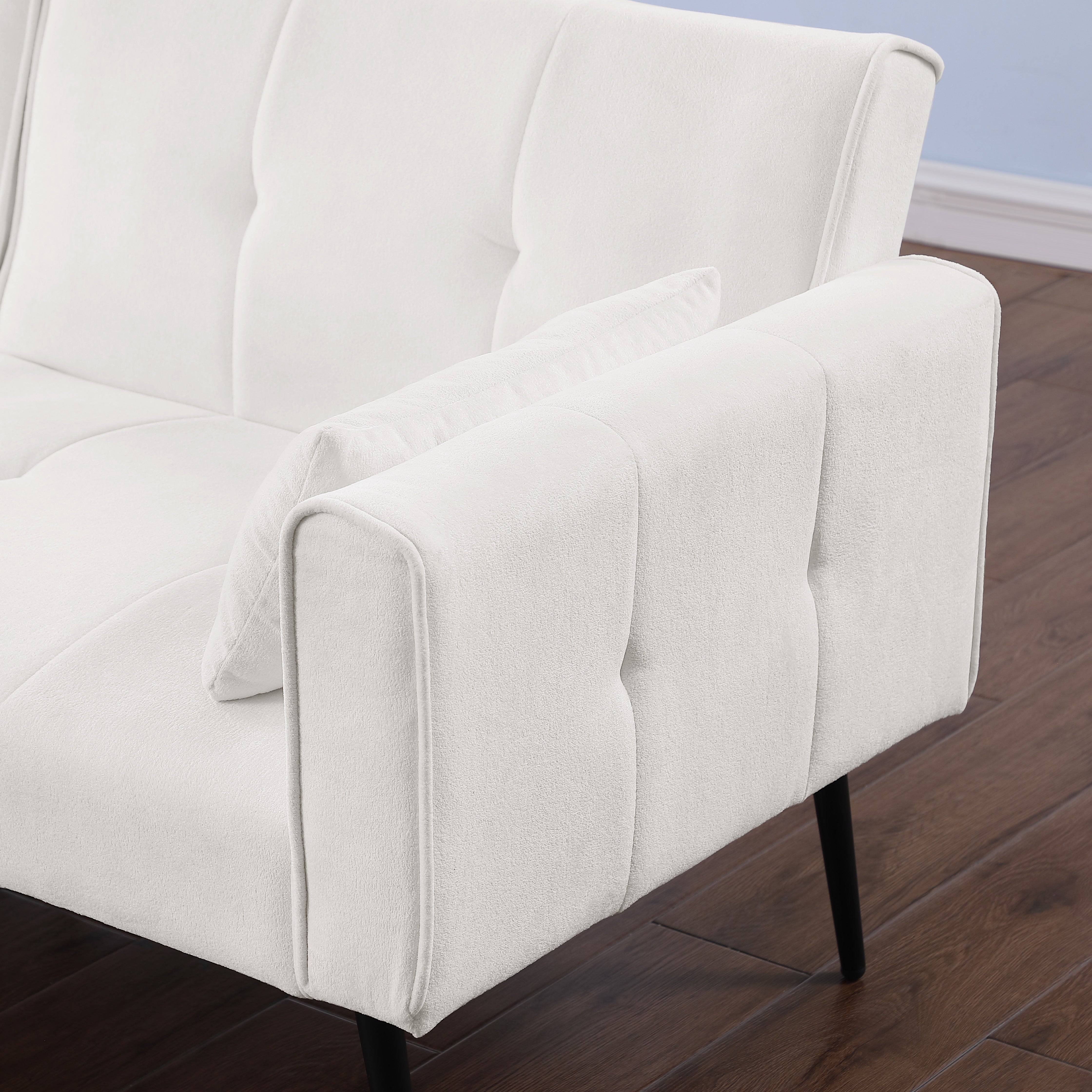 Logidon Futon slaapbank beige stof 175 cm lang 3-zits