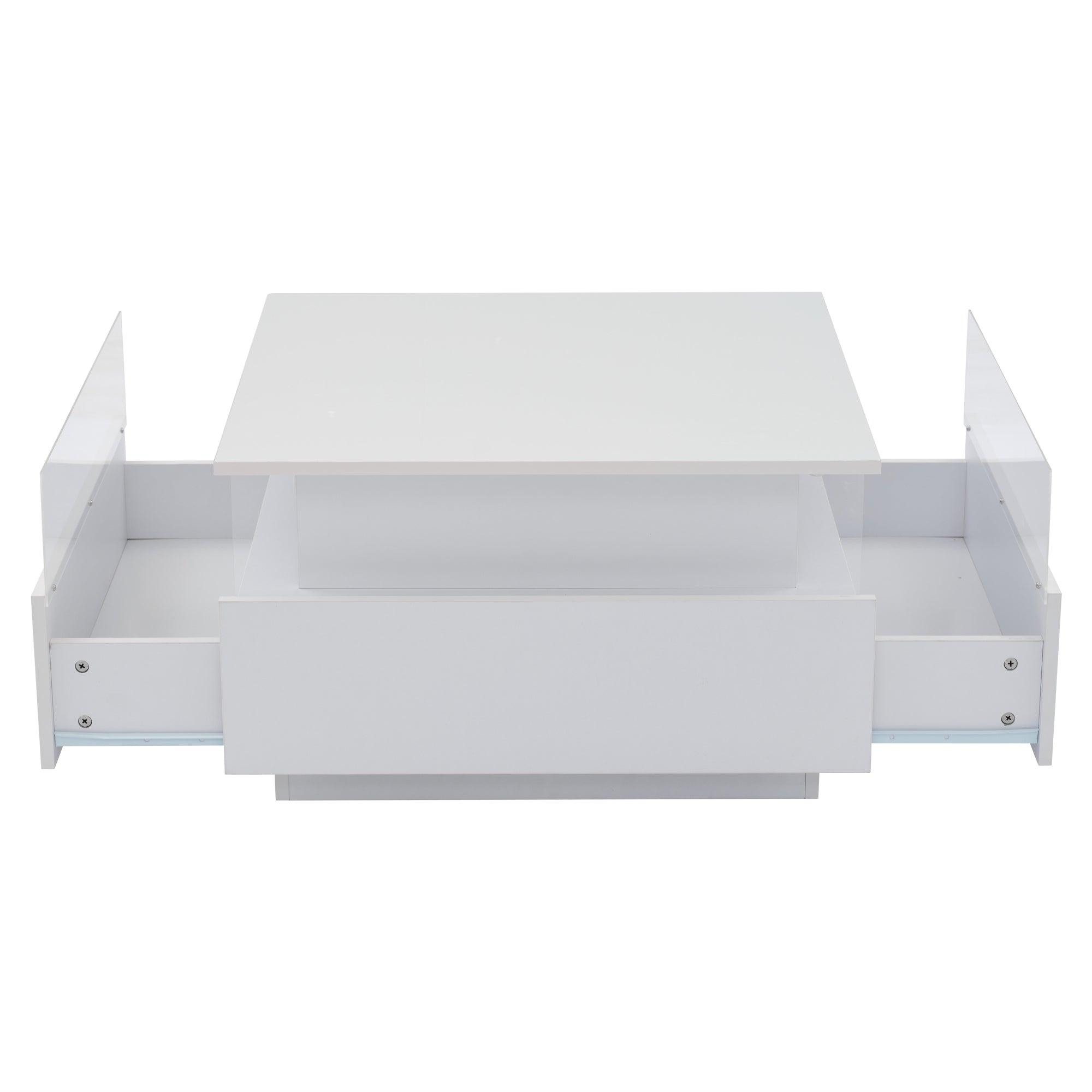 Logidon witte hoogglans salontafel 70x70x41 cm met LED-verlichting