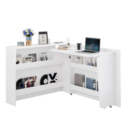 Logidon Opvouwbaar Bureau met Wielen en Draadloze Oplader Wit