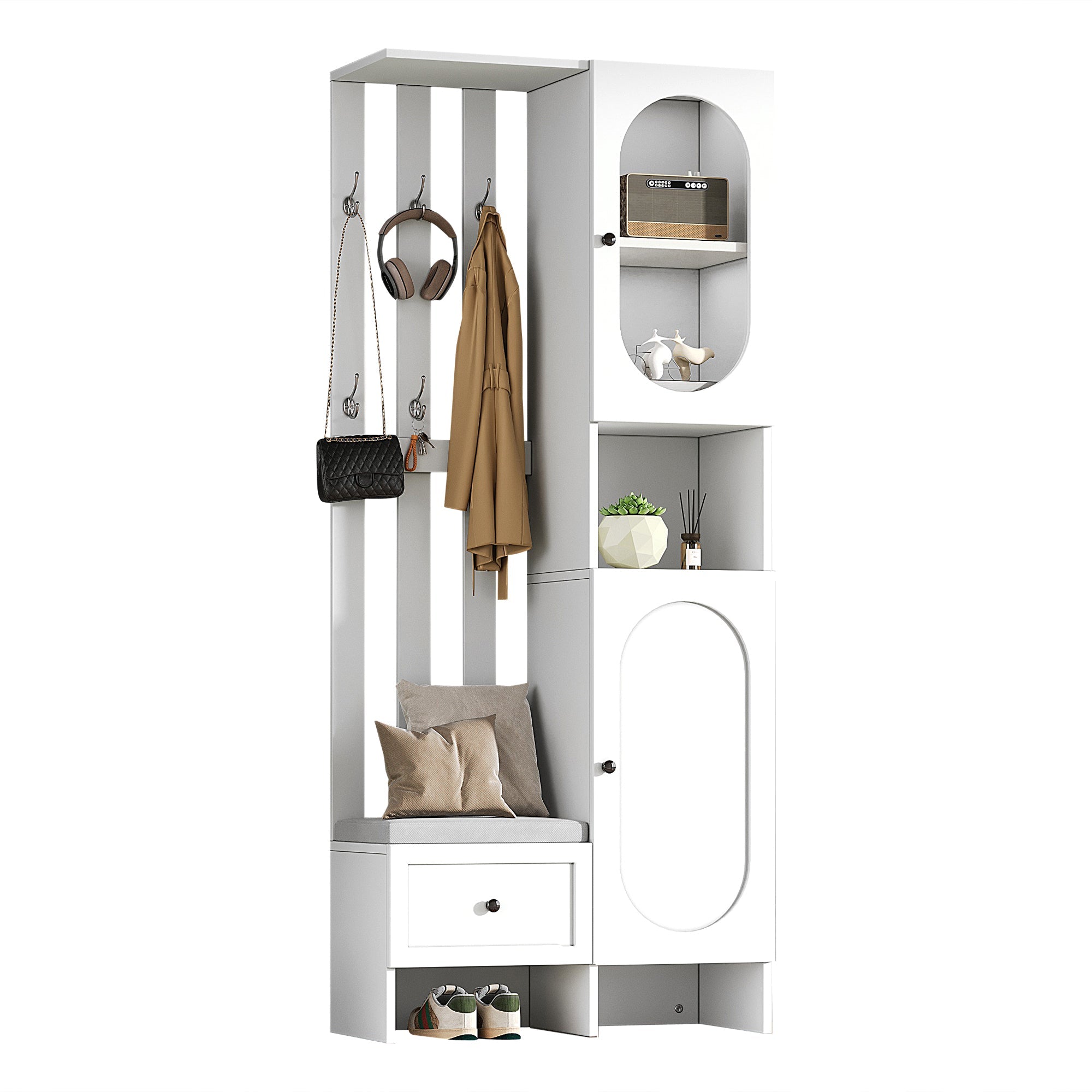 Logidon compacte kledingkast 85x33,5x200 cm wit 2 kasten
