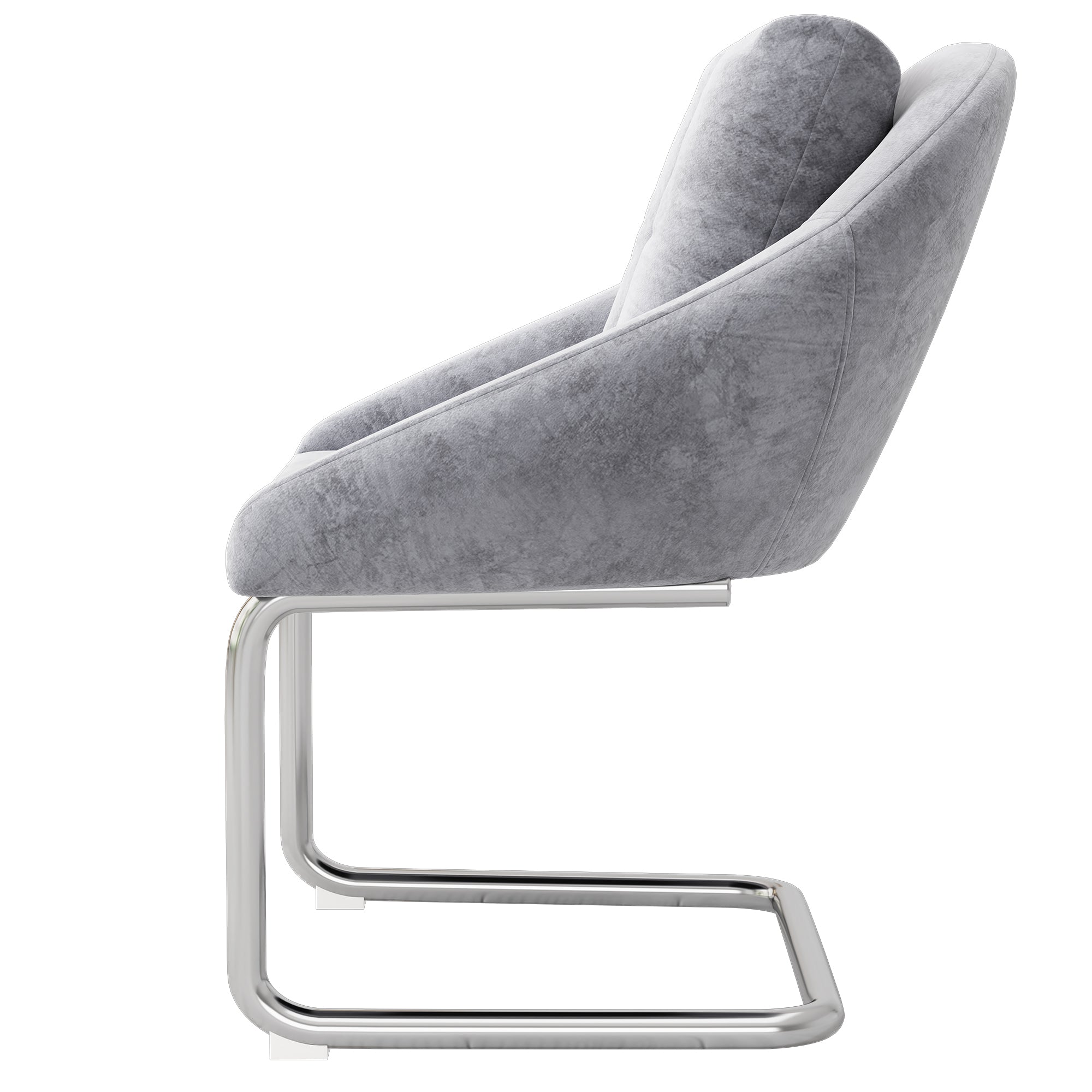 Logidon Grijze Fluwelen Stoelenset Ergonomische Eettafelstoelen Metalen Frame