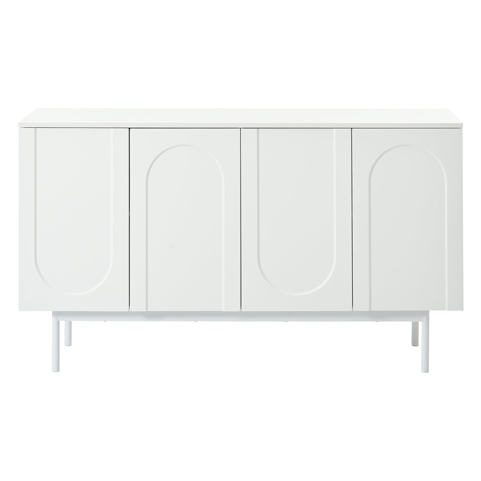 Logidon dressoir zuiver wit met 4 deuren in boogpatroon 140x42x80 cm
