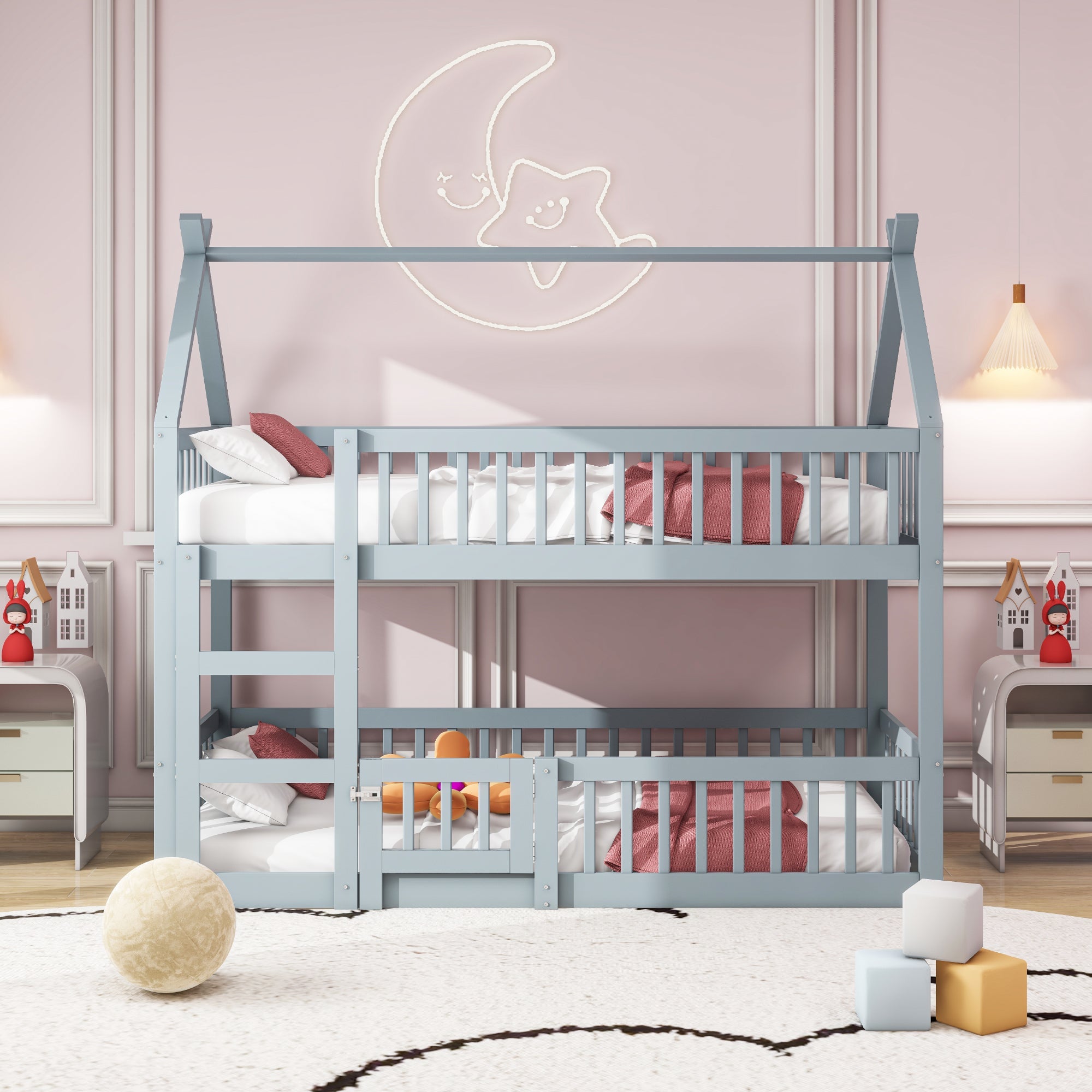 Logidon kinderstapelbed 90x200 grijze loft design trap