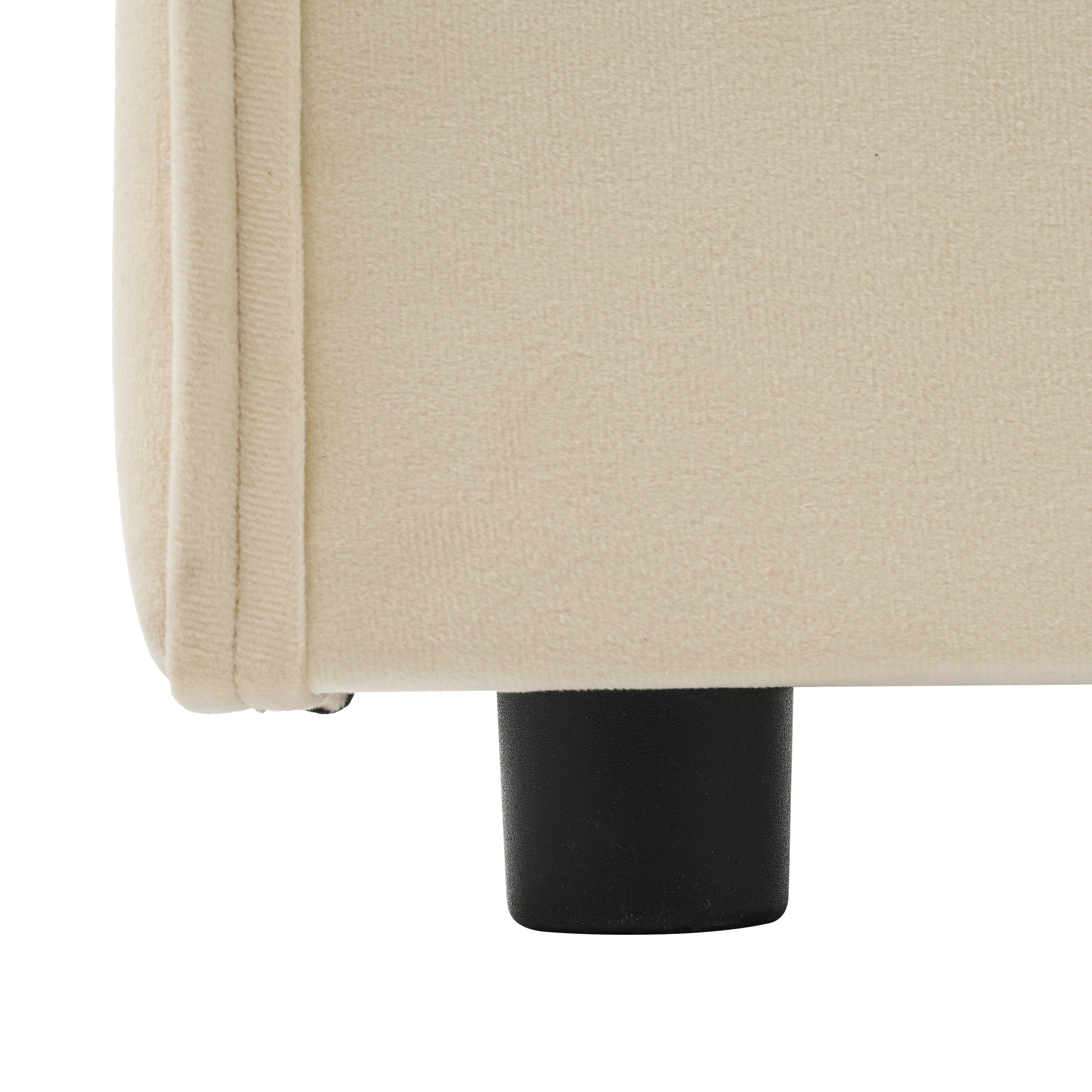 Logidon gestoffeerde slaapbank 90x200 beige USB-oplaadfunctie 2 compartimenten