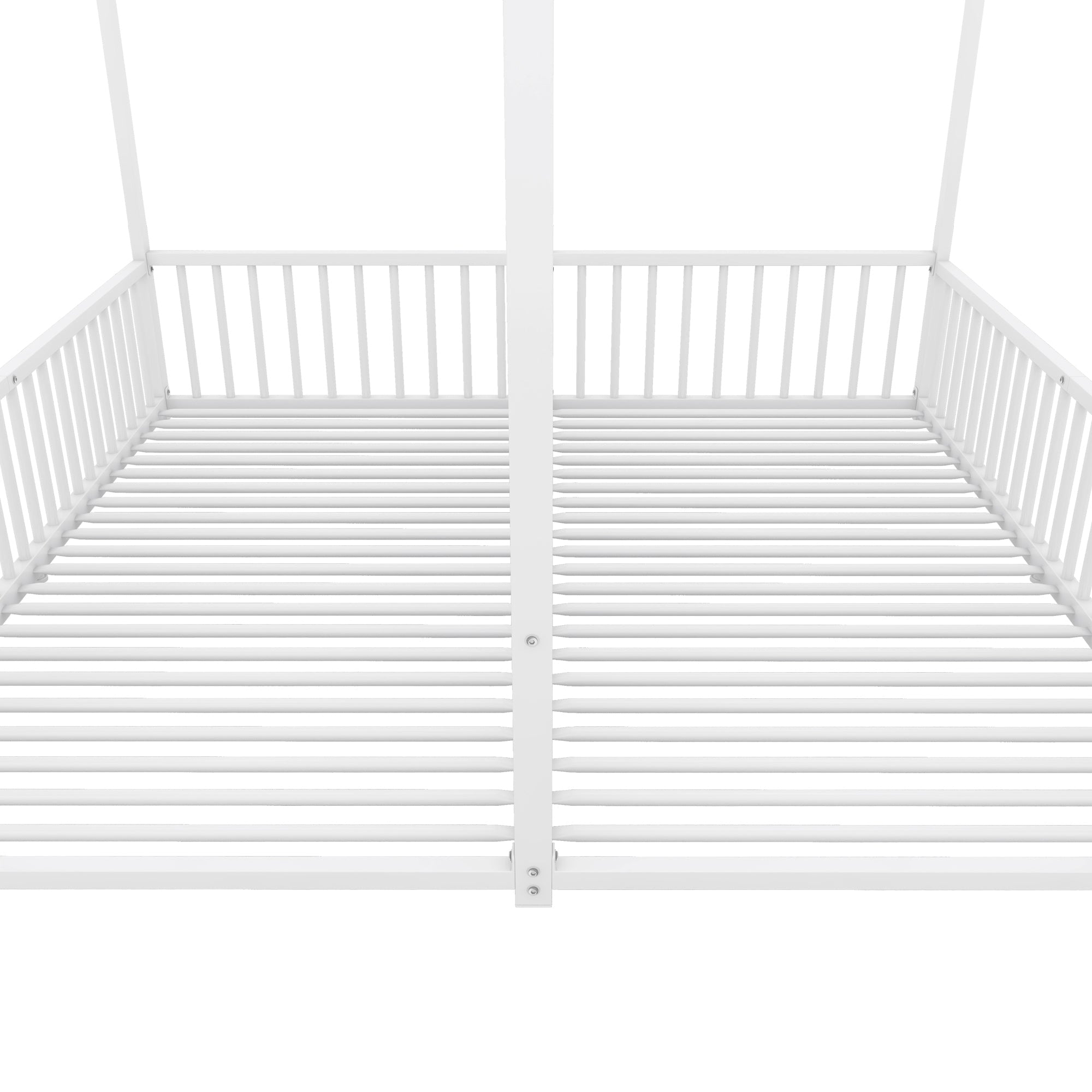 Logidon metalen bed kinderbed 90x200 cm huisvorm wit