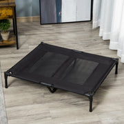 Logidon Hondenligstoel Verhoogd Outdoor Hondenmand Zwart 92x76x18 cm
