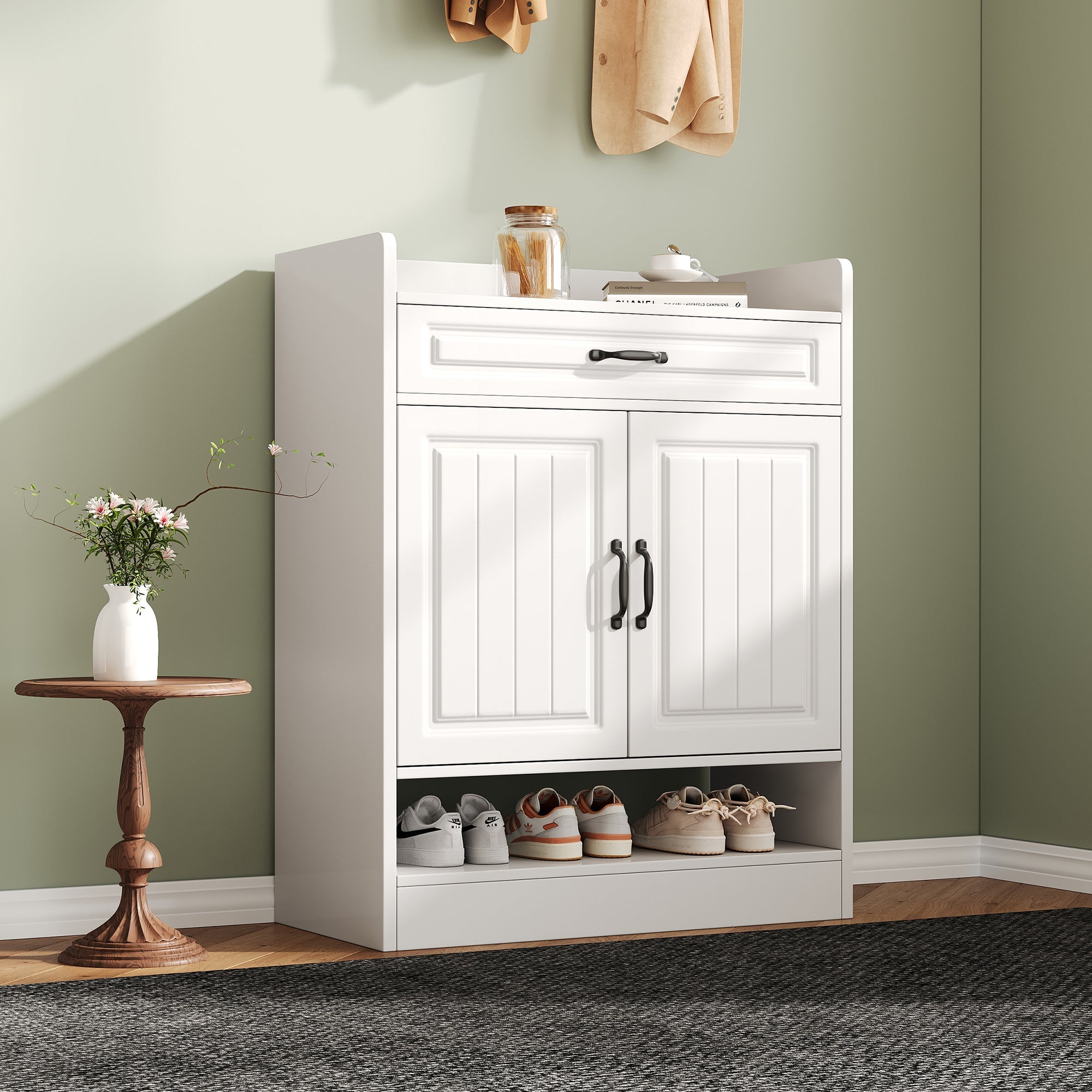 Logidon shoe cabinet white 75x36x95.5 cm with adjustable shelves