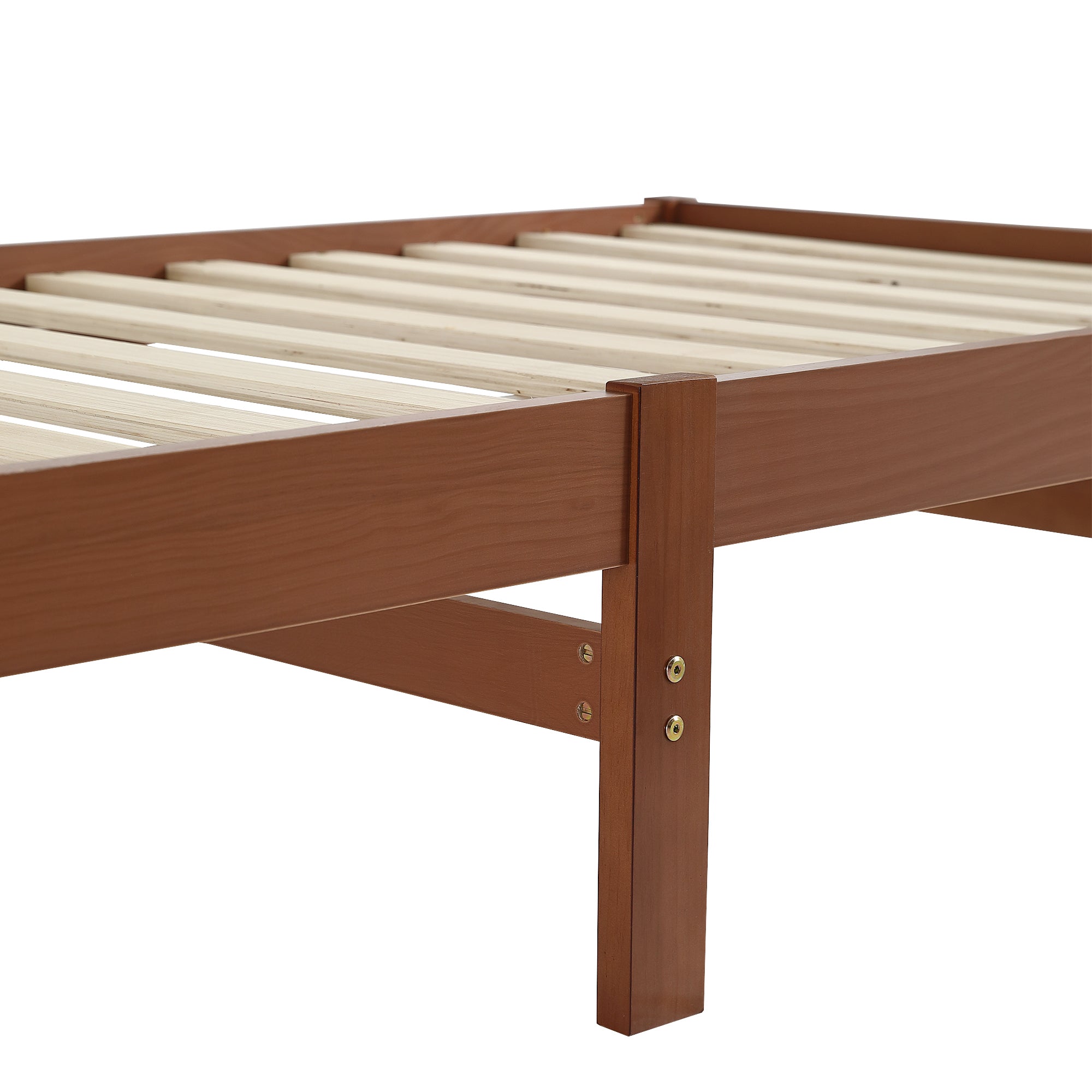 Logidon kinderbed 90x200 roodbruin houten bed met 2 lades en wielen