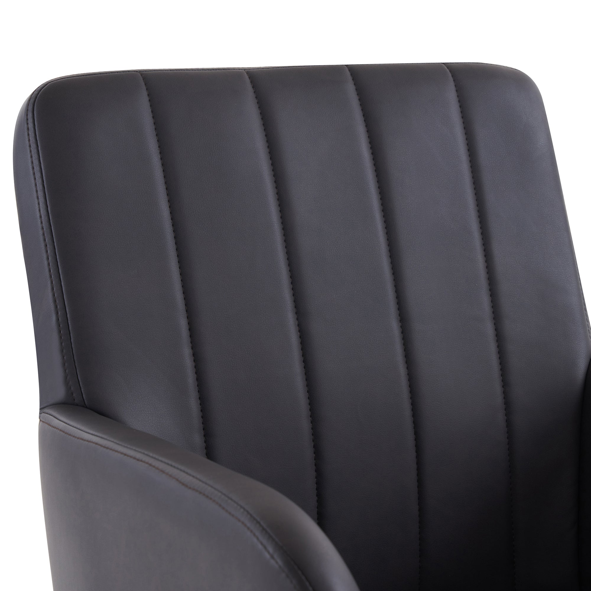 Logidon set van 2 eetkamerstoelen zwart kunstleer verticale strepen