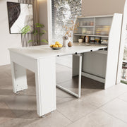 Logidon uitschuifbare eettafel met opbergruimte wit L52/132,5 B80 H76 cm