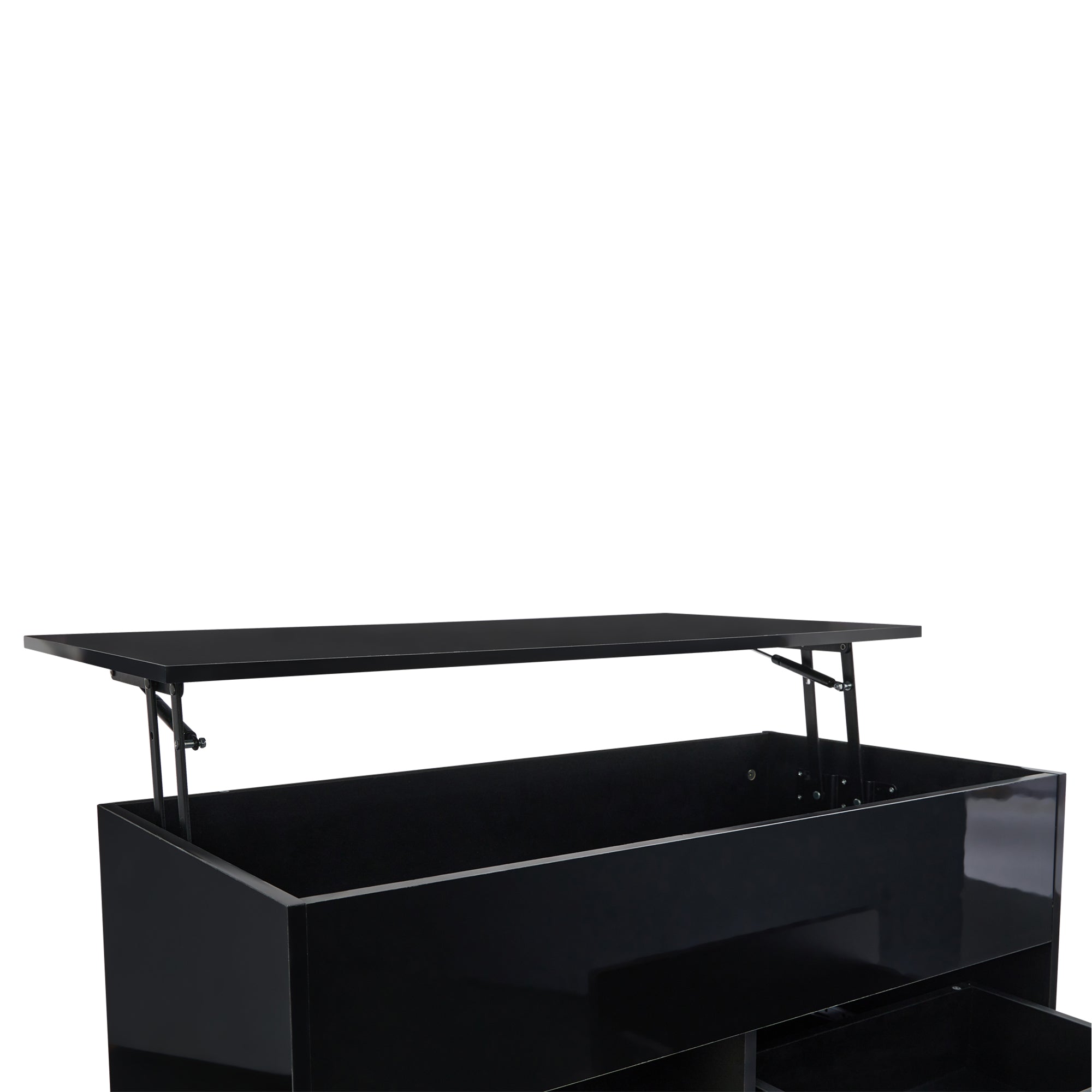 Logidon hoogglans salontafel 100x50x55 cm zwart LED-verlichting