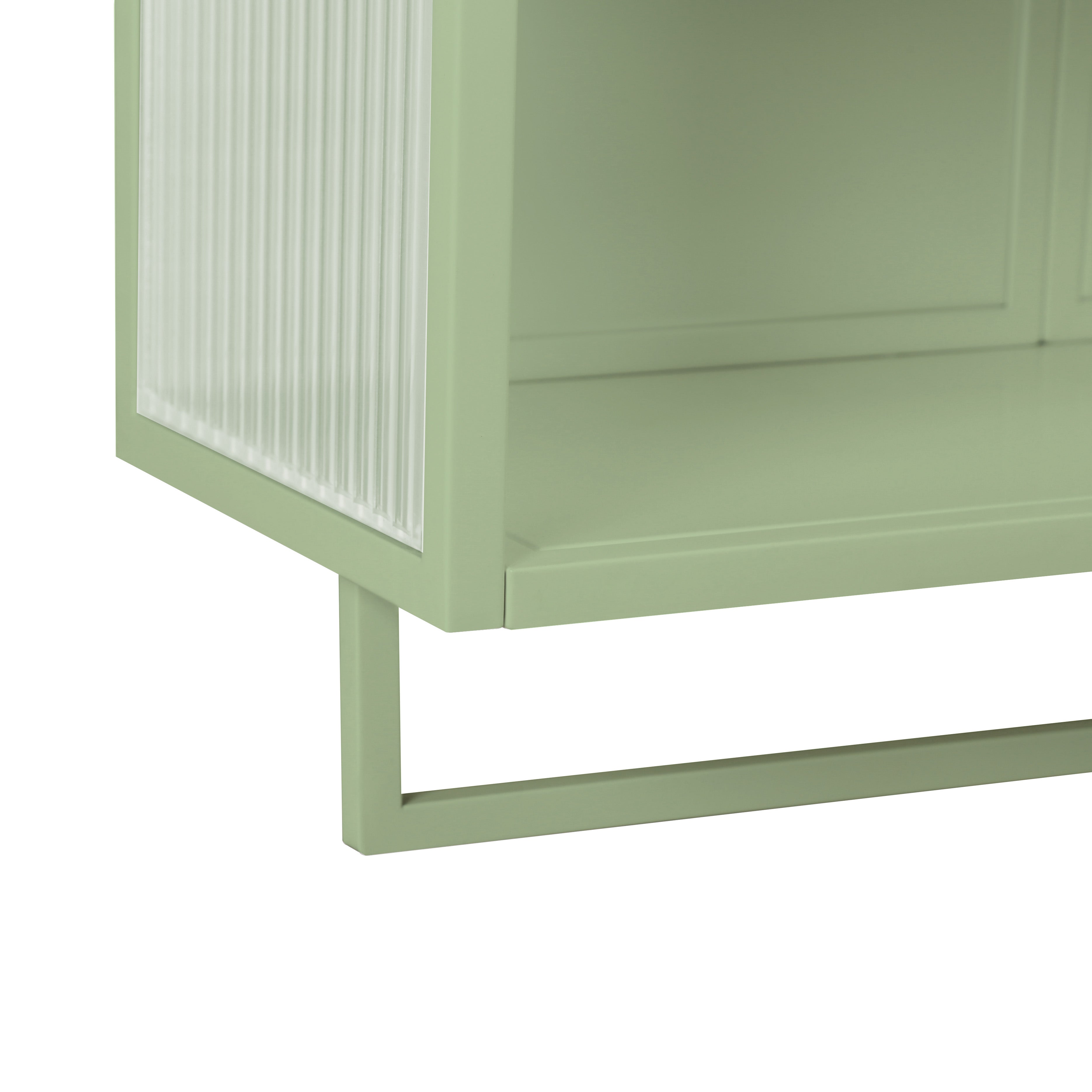 Logidon 60 cm glazen wandvitrinekast groen, tweedeurskast met planken