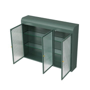 Logidon driedeurs gebogen glazen wandvitrine donkergroen