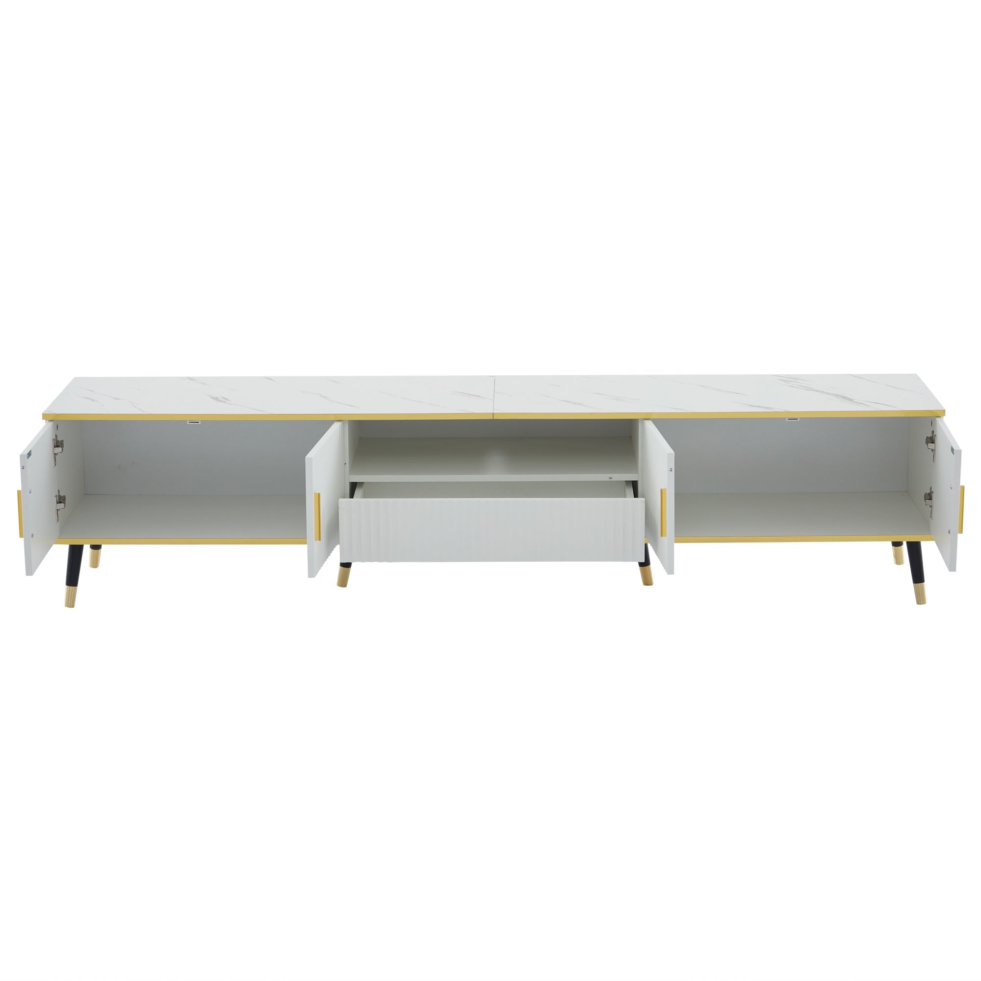 Logidon Modern TV-meubel Wit Marmerlook 200x40x46 cm