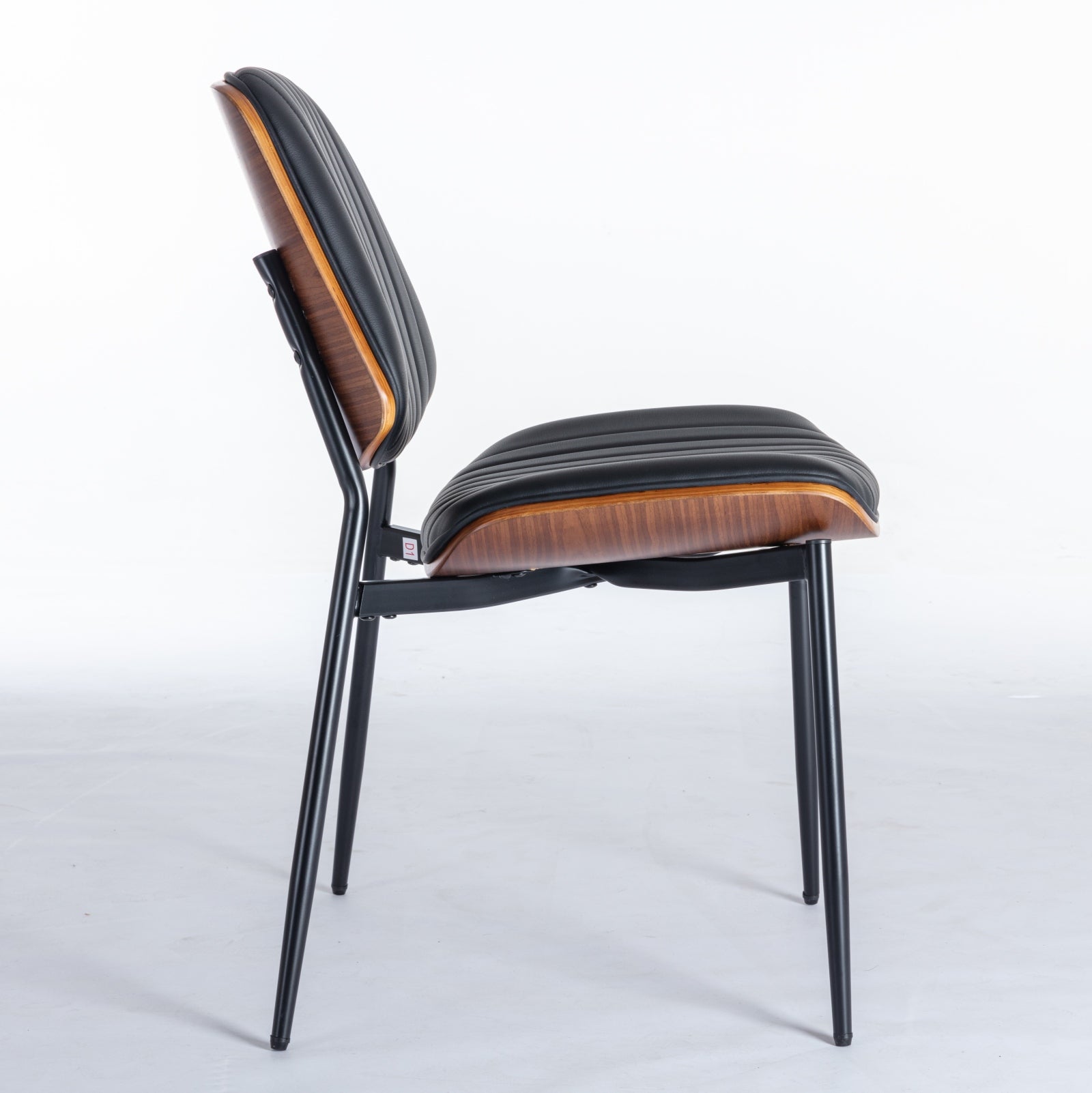 Logidon Eettafel Stoelenset 2 Mid Century Retro Kunstleer Zwart PU