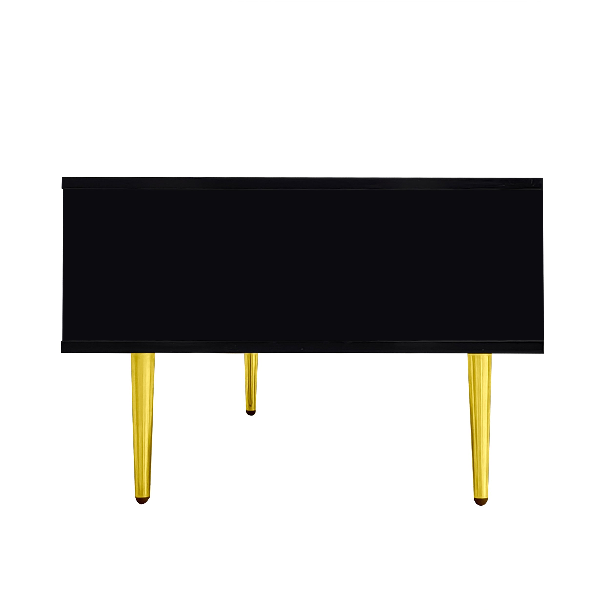 Logidon Moderne Zwarte Hoogglans Salontafel Met 2 Laden