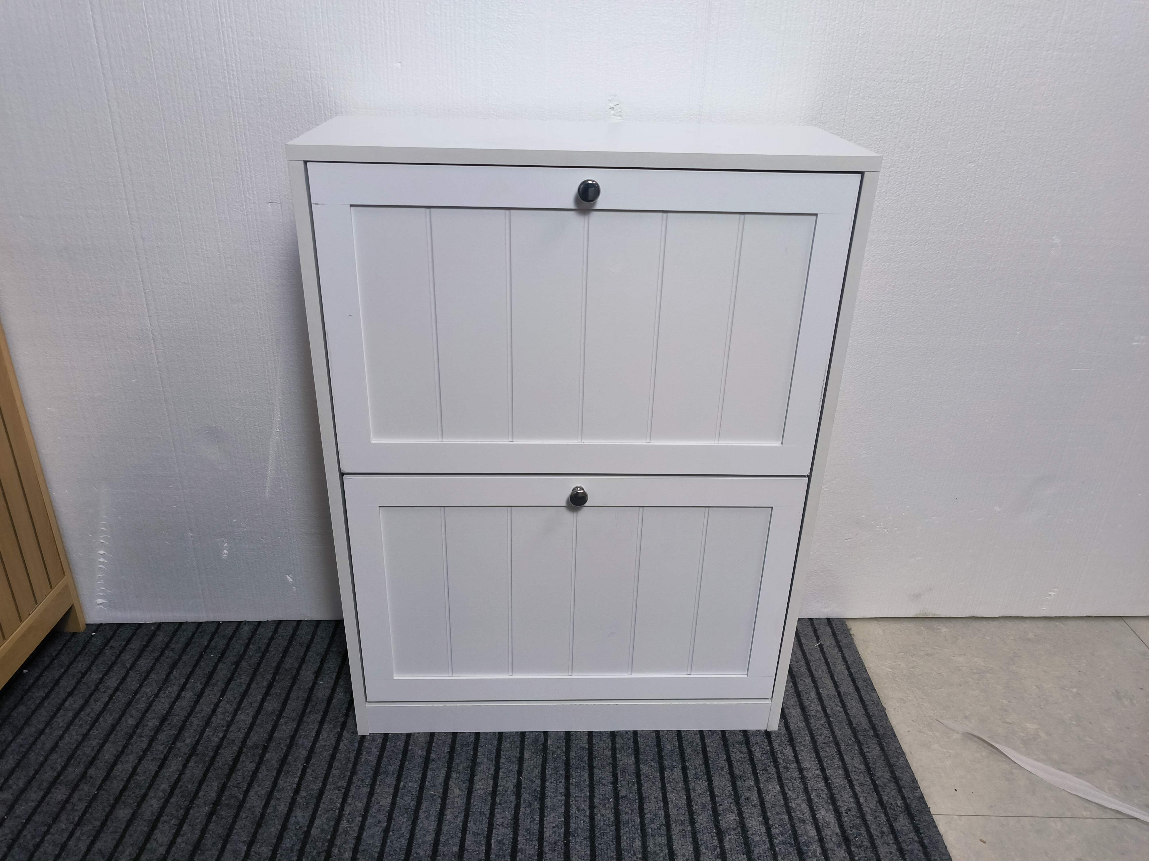Logidon 60 cm witte schoenenkast vrijstaand met 2 inklapbare lades