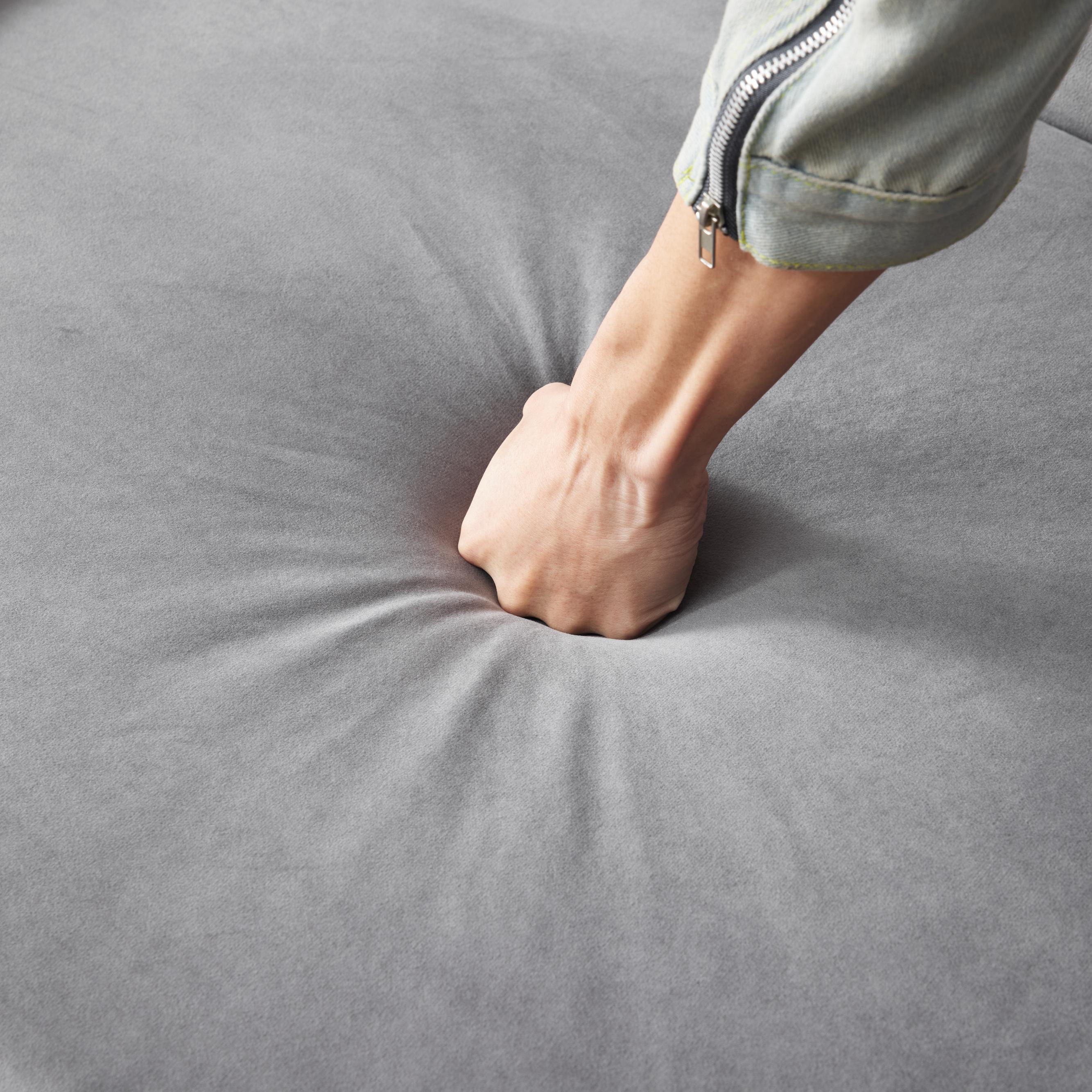 Logidon chaise longue bank grijs fluweel met opbergspijkerkop