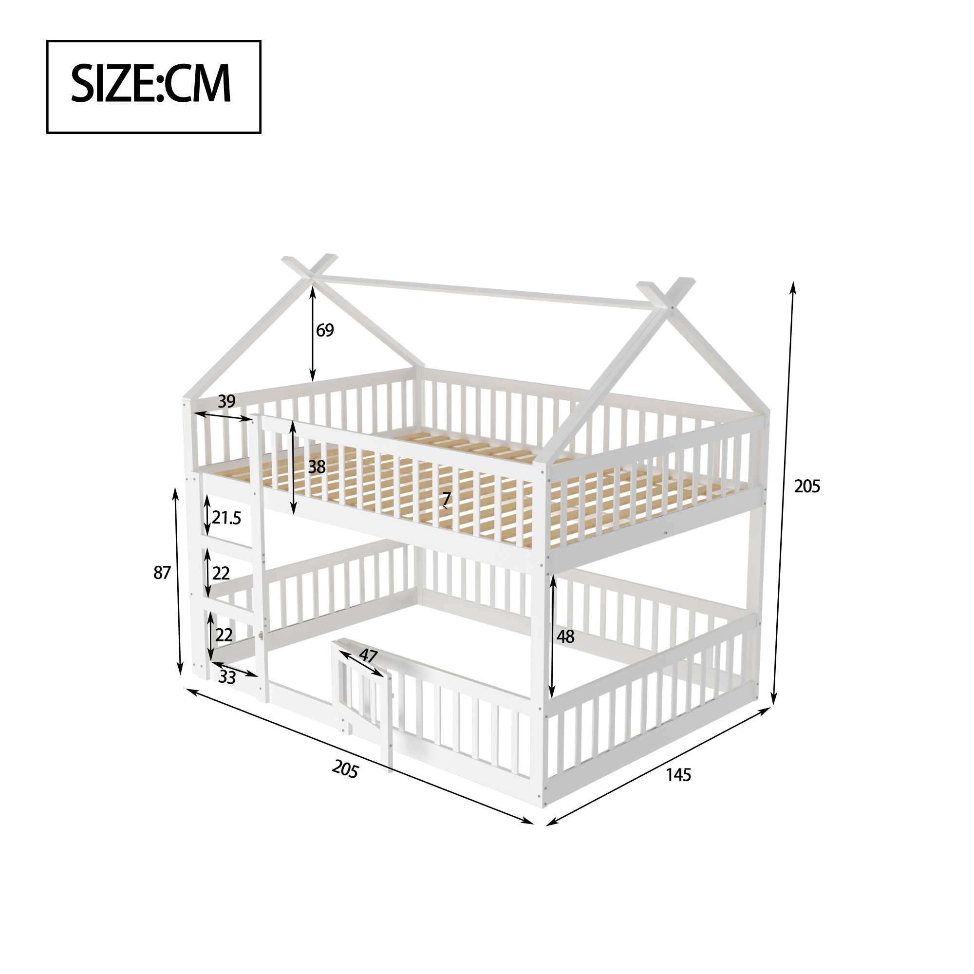 Logidon Kinderstapelbed 140x200 met trap Loft Design Wit