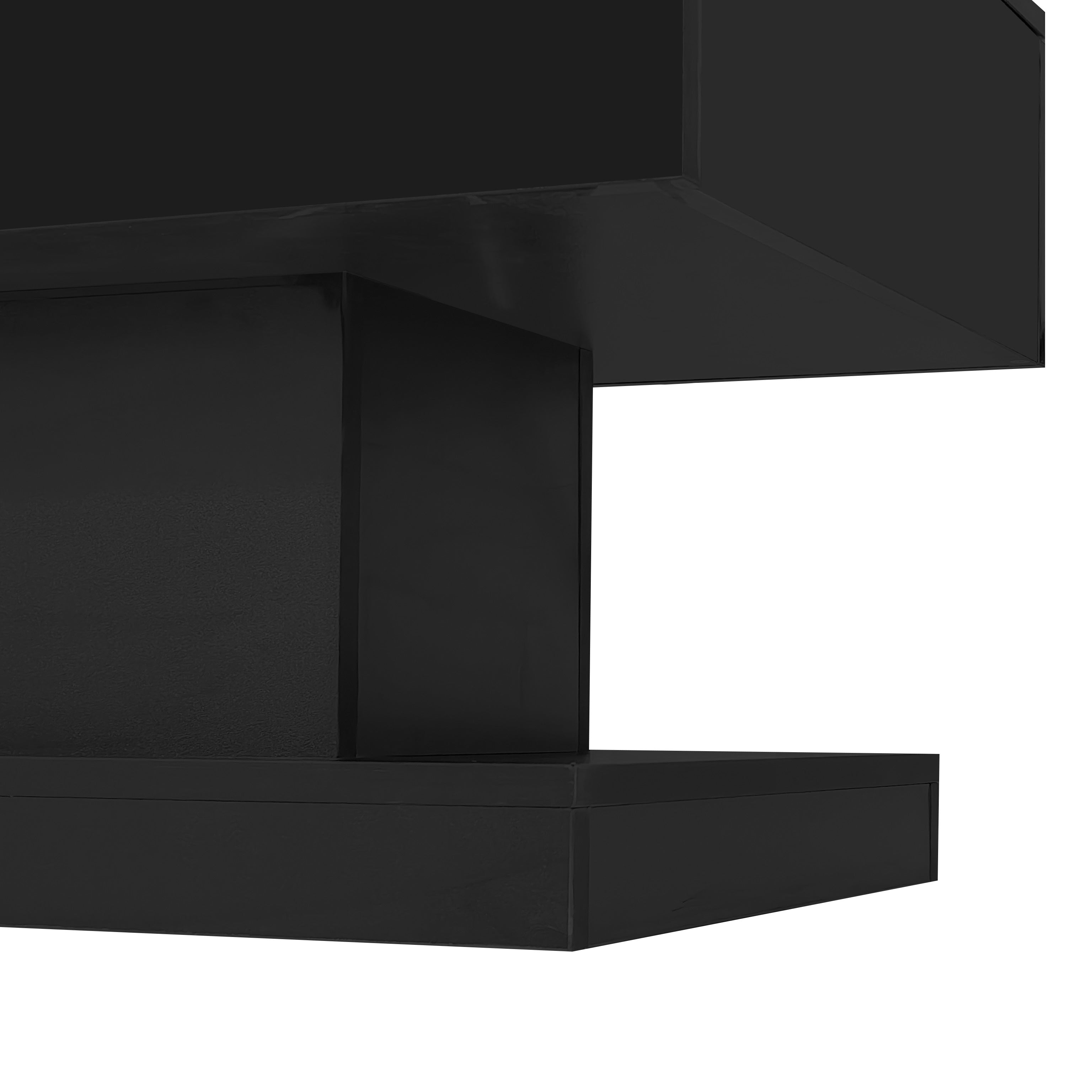 Logidon hoogglans liftsalontafel zwart 100x50x45 cm LED-verlichting