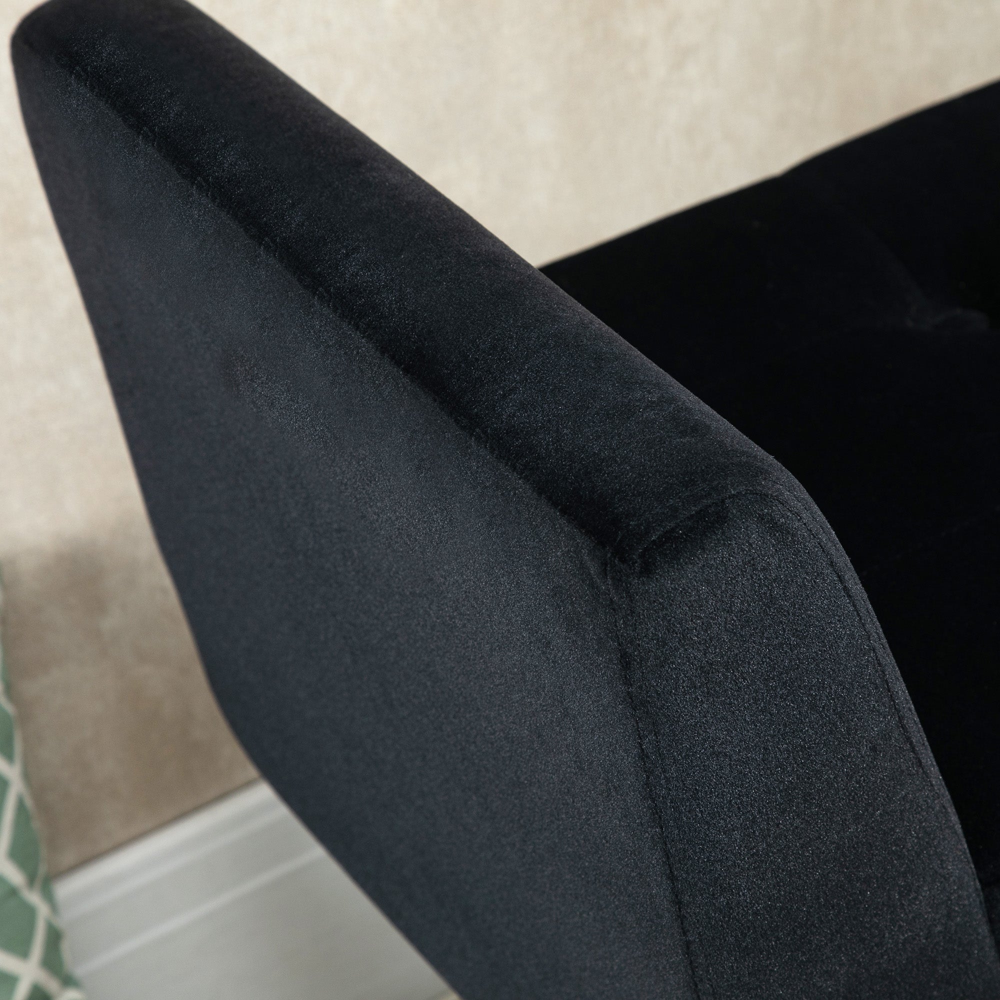 Logidon luxe bank met opbergruimte fluweel zwart 107x42x65 cm