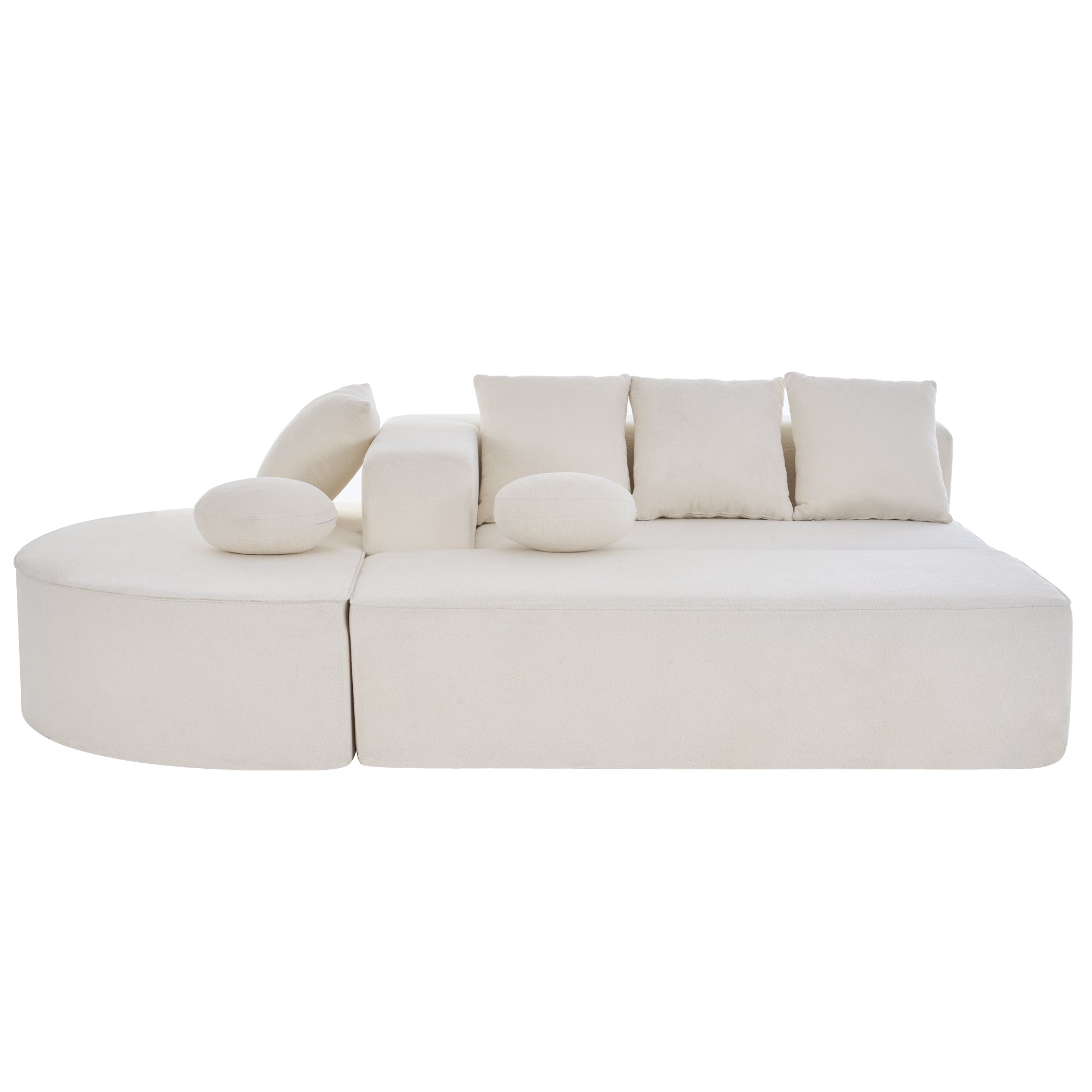 Logidon Modulaire Cloud Sofa 5-zits fluwelen wit fluweel, geen montage