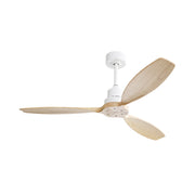 Logidon Plafondventilator 52 Inch Houten Bladen Zonder Verlichting, Wit
