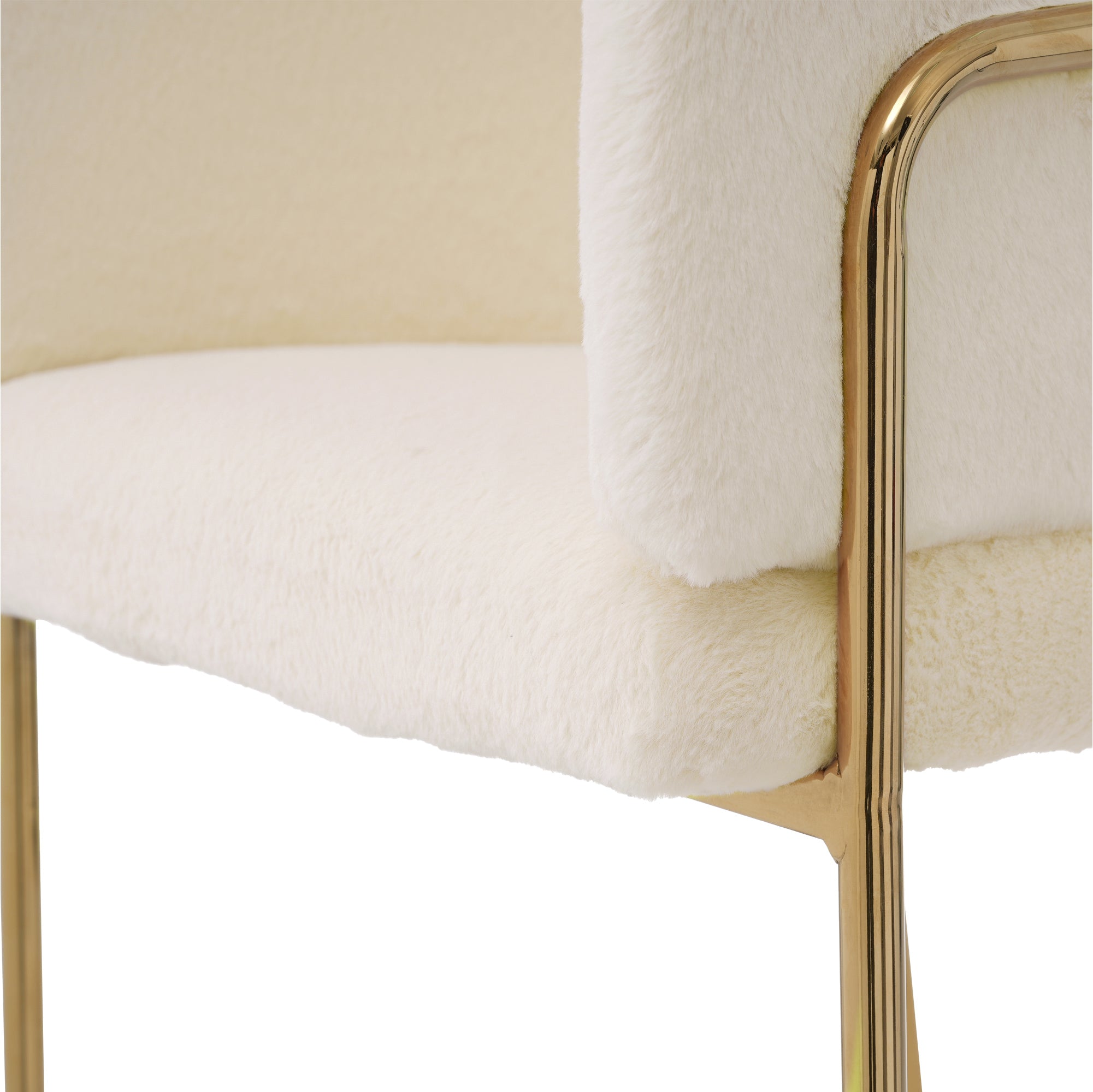 Logidon dining chair beige velvet look with gold metal legs
