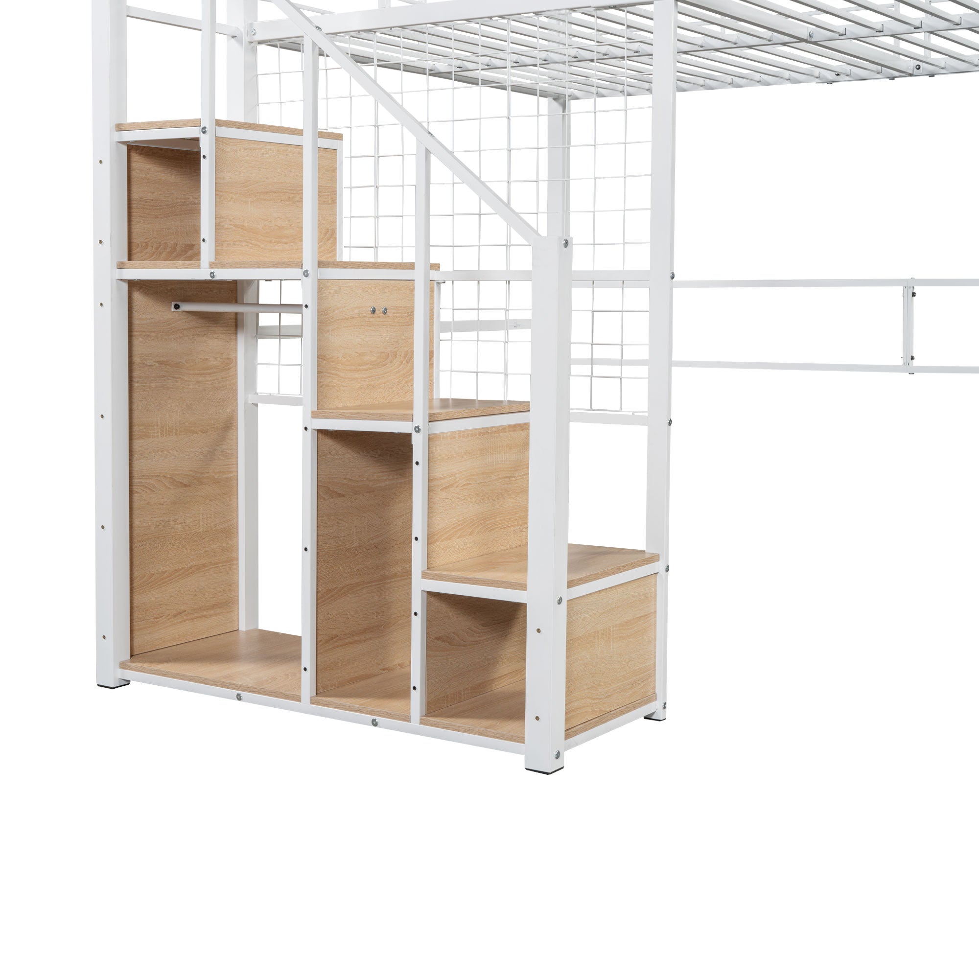 Logidon hoogslaper 140x200 met veiligheidsladder wit