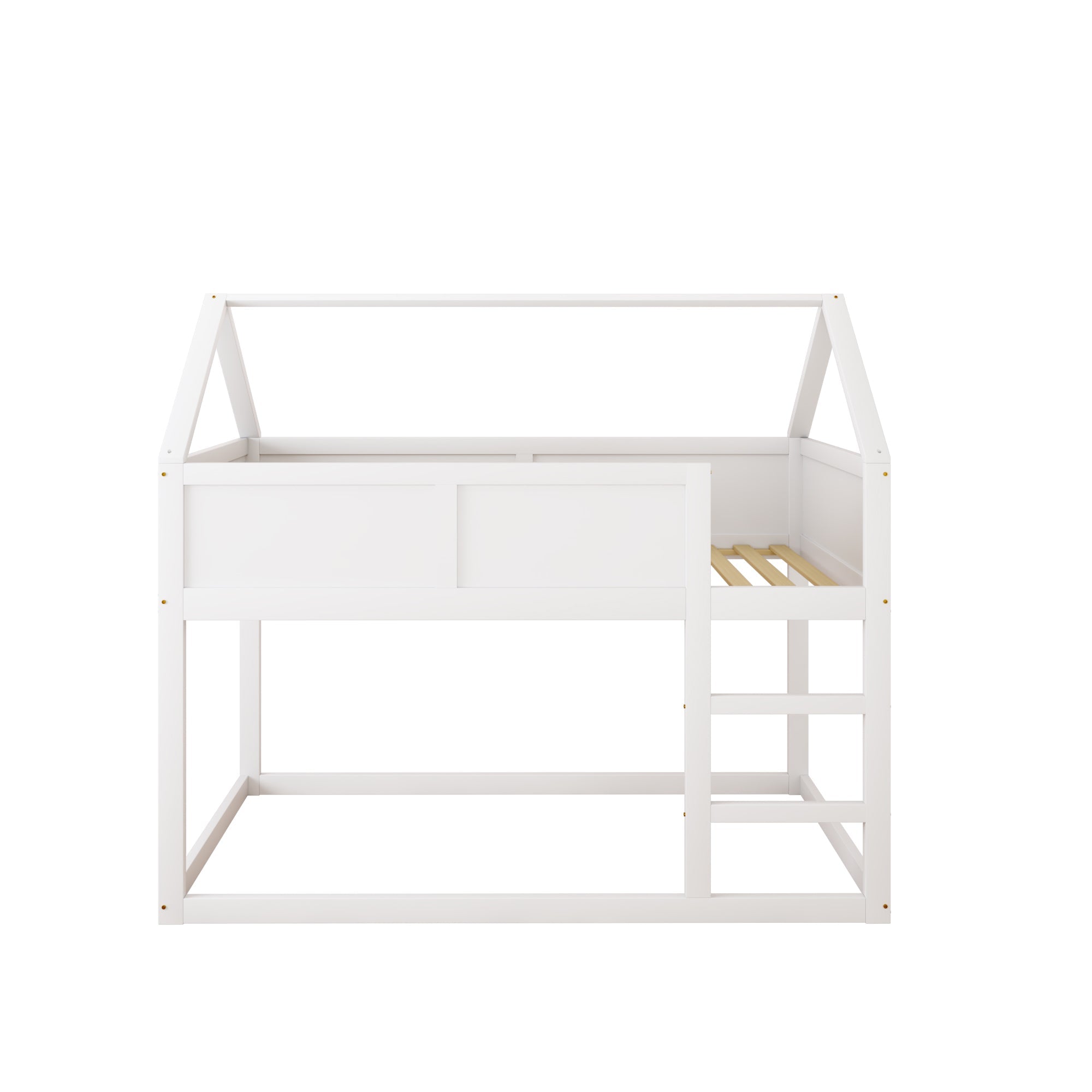 Logidon stapelbed kinderbed 90x200 cm wit met massief houten trap