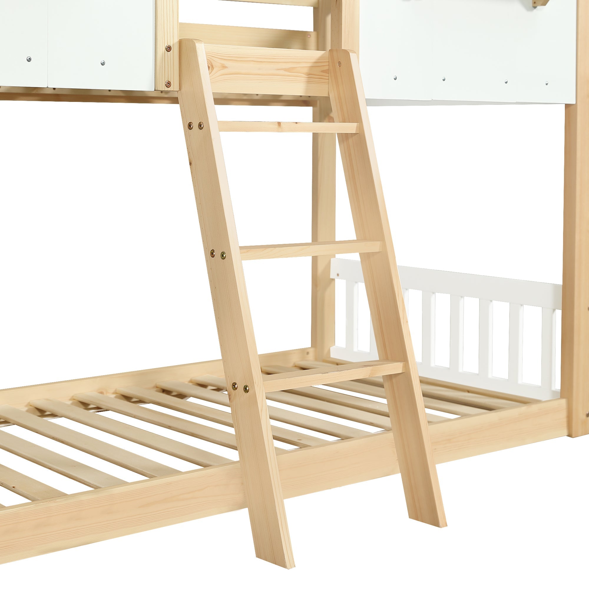 Logidon stapelbed 90x200 cm wit naturel met veiligheidsrailing